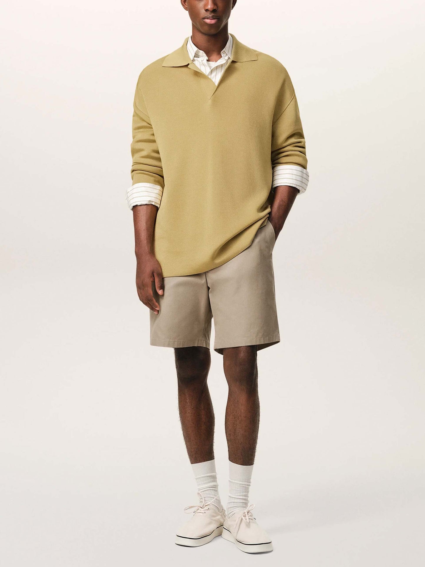 AMI PARIS - Shorts aus Baumwollgabardine für Herren Beige Taupe