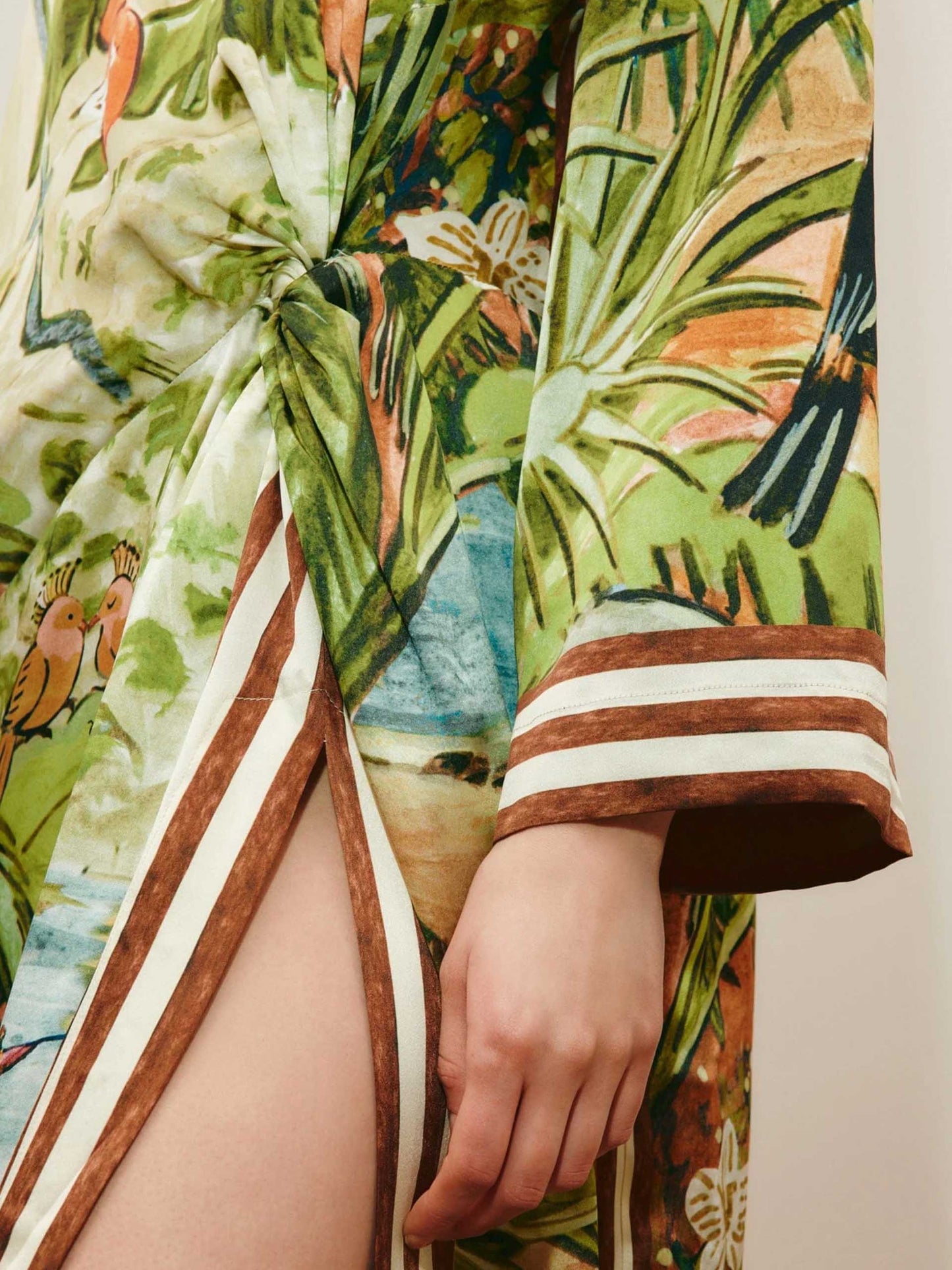 ALEMAIS - Midikleid Toucan Tango aus Seide für Damen