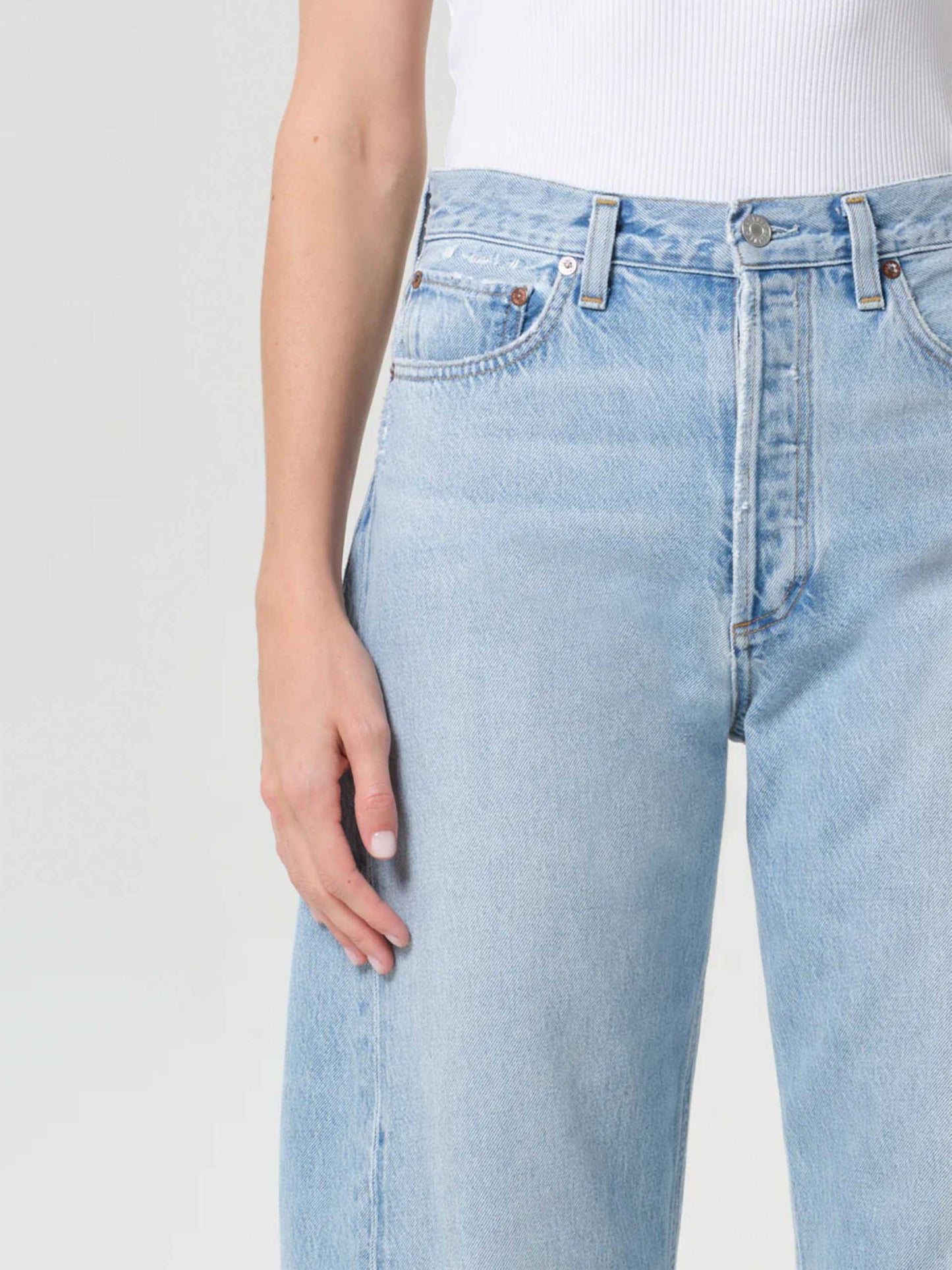 AGOLDE - High-Rise Jeans Luna für Damen Hellblau - Light Blue Addition