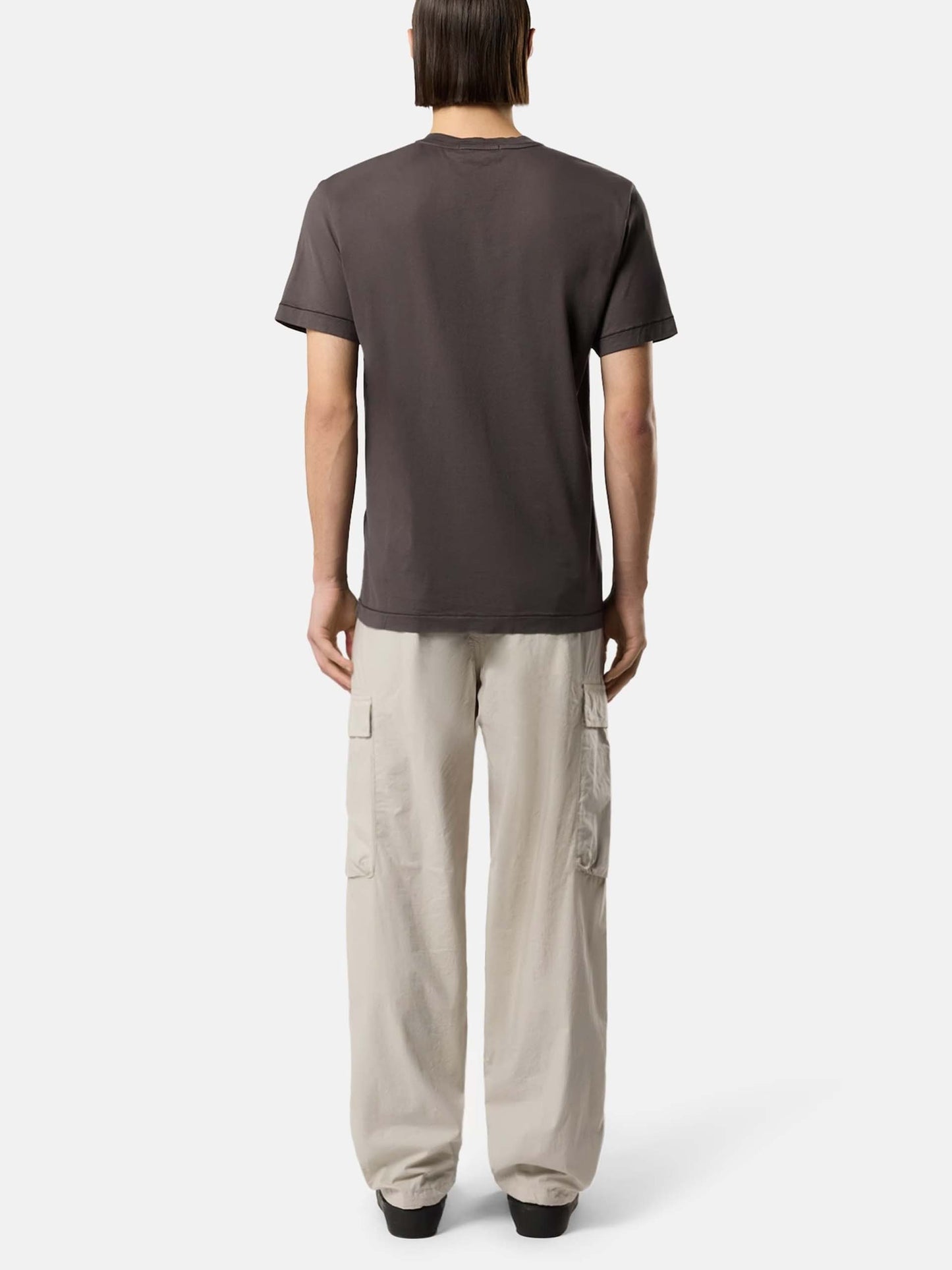 STONE ISLAND - Basic-T-Shirt mit Logo-Patch für Herren Anthrazitgrau - Anthracite Grey