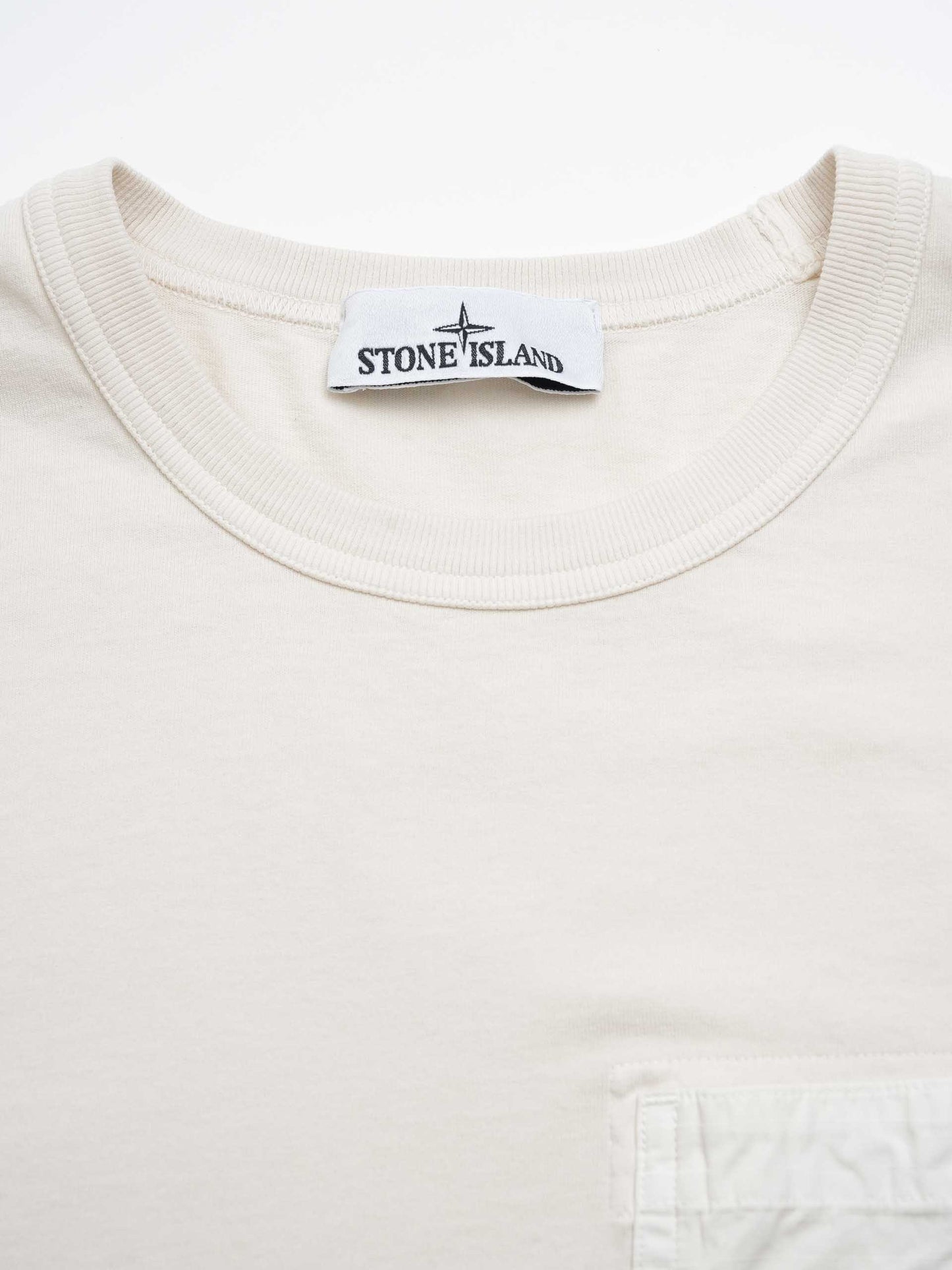 STONE ISLAND - T-Shirt mit Brusttasche für Herren Ecru