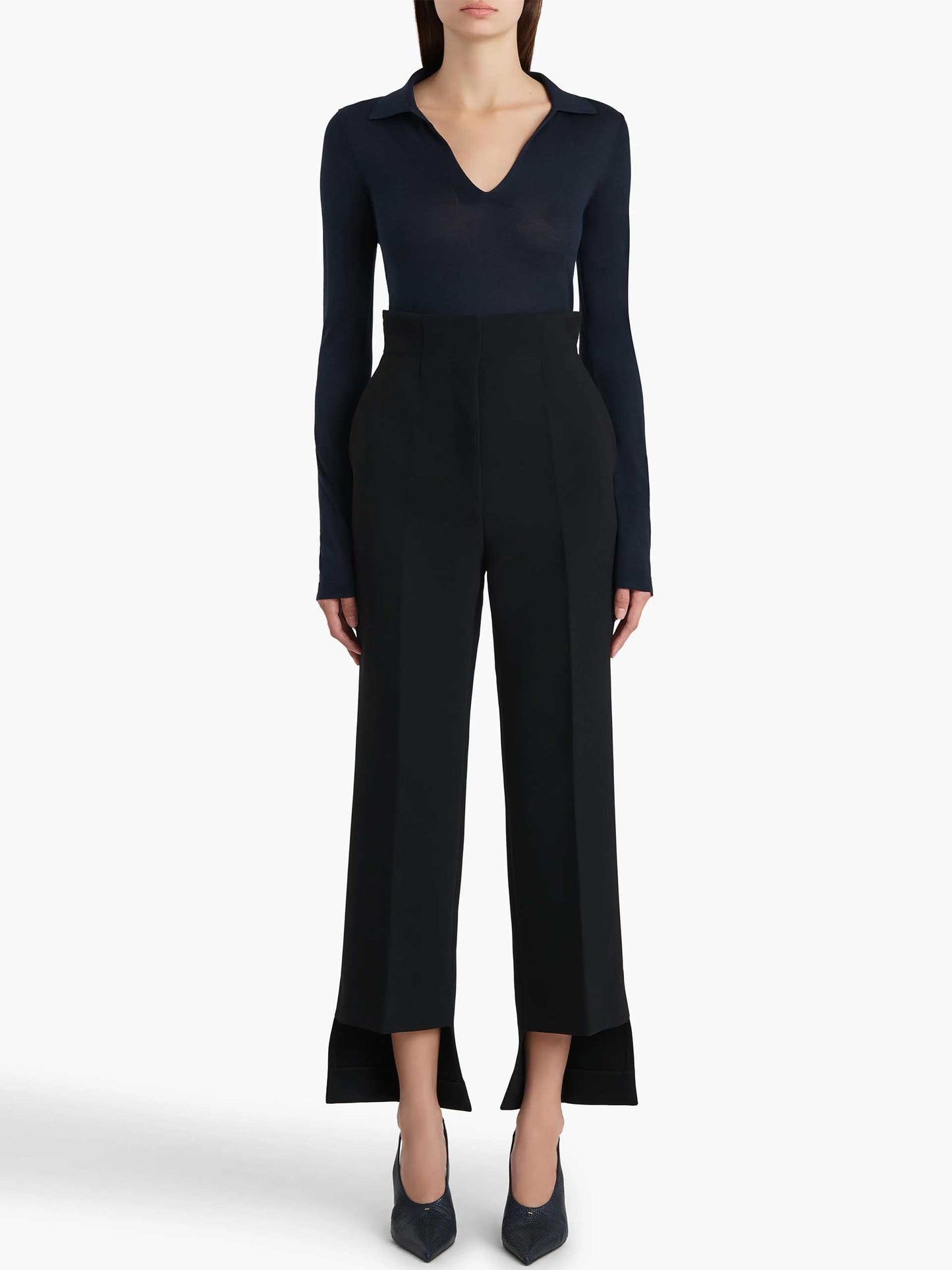 KHAITE - Polopullover Mikel aus Seide für Damen Marineblau - Midnight Navy