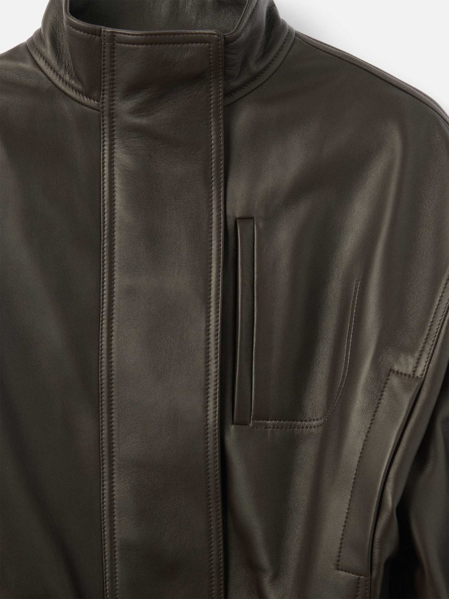 JACQUEMUS - Lederjacke Ciro mit Gürtel für Damen Dunkelbraun - Dark Brown