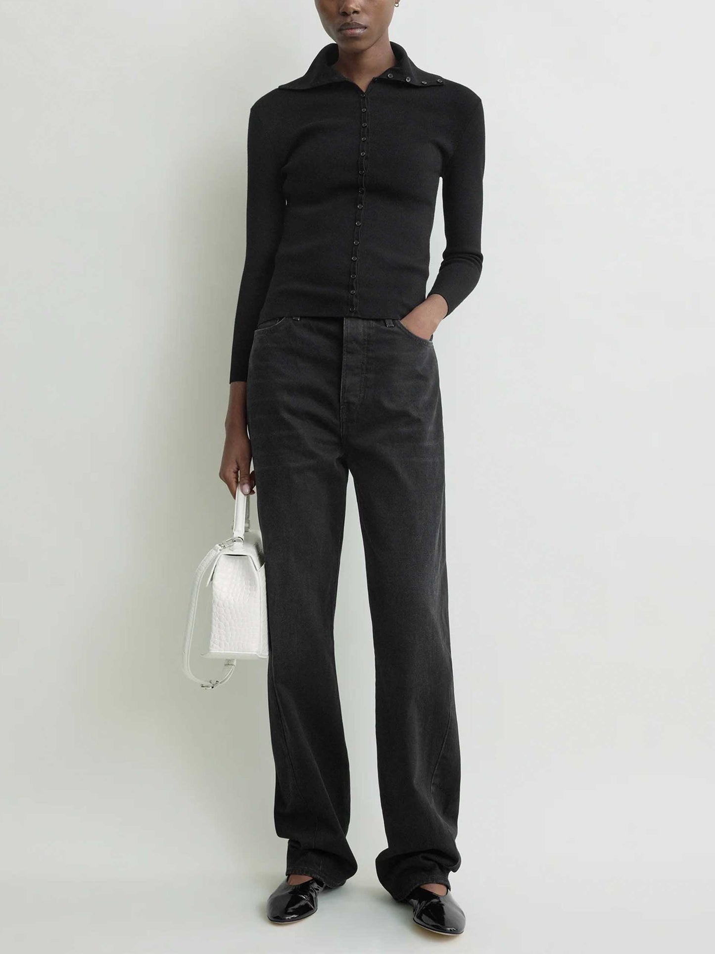 TOTEME - Polo-Cardigan aus Viskose-Mix für Damen Schwarz - Black