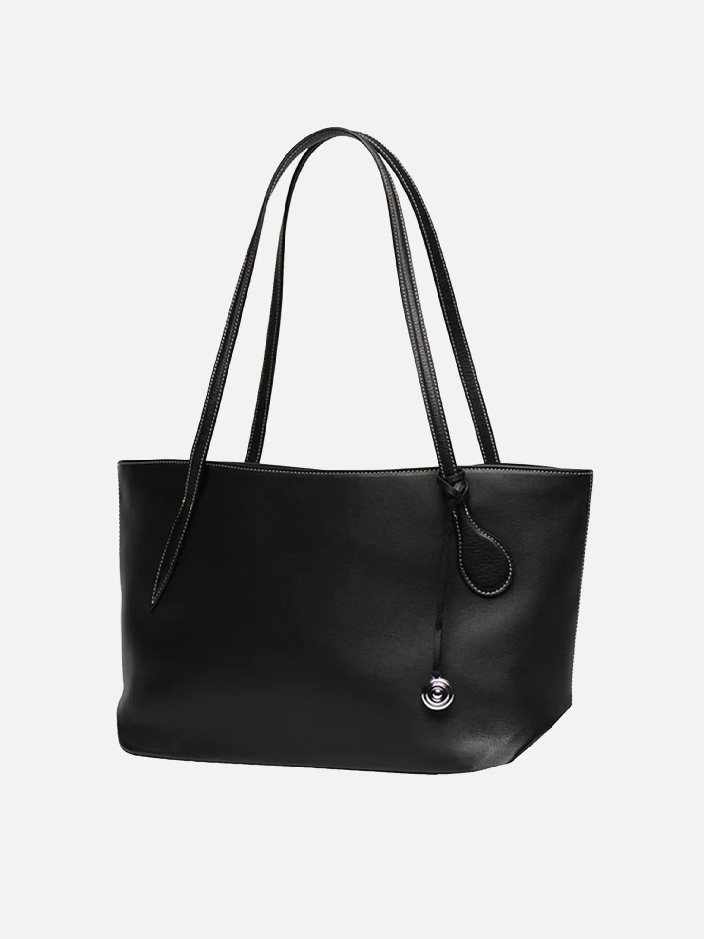 LIFFNER - Shopper-Tasche Sprout Midi aus Leder Schwarz - Black