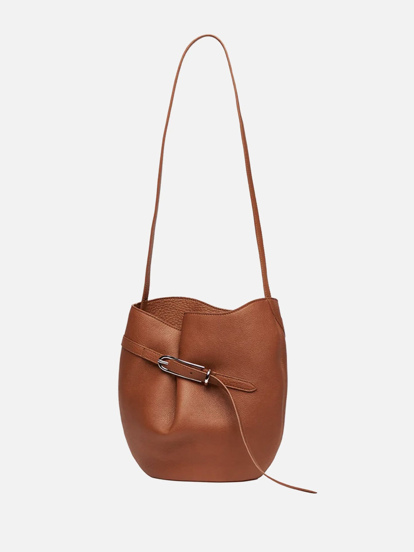 LIFFNER - Bucket Bag Medium aus Leder Cognac Braun Saddle Brown