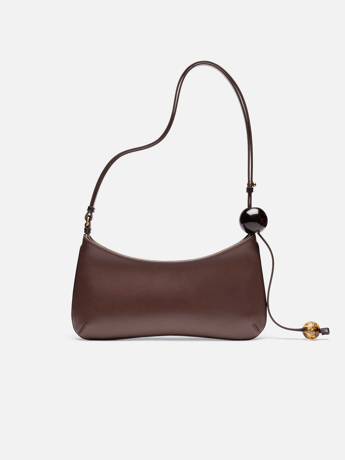 JACQUEMUS - Schultertasche Bisou Perle aus Leder Braun - Brown