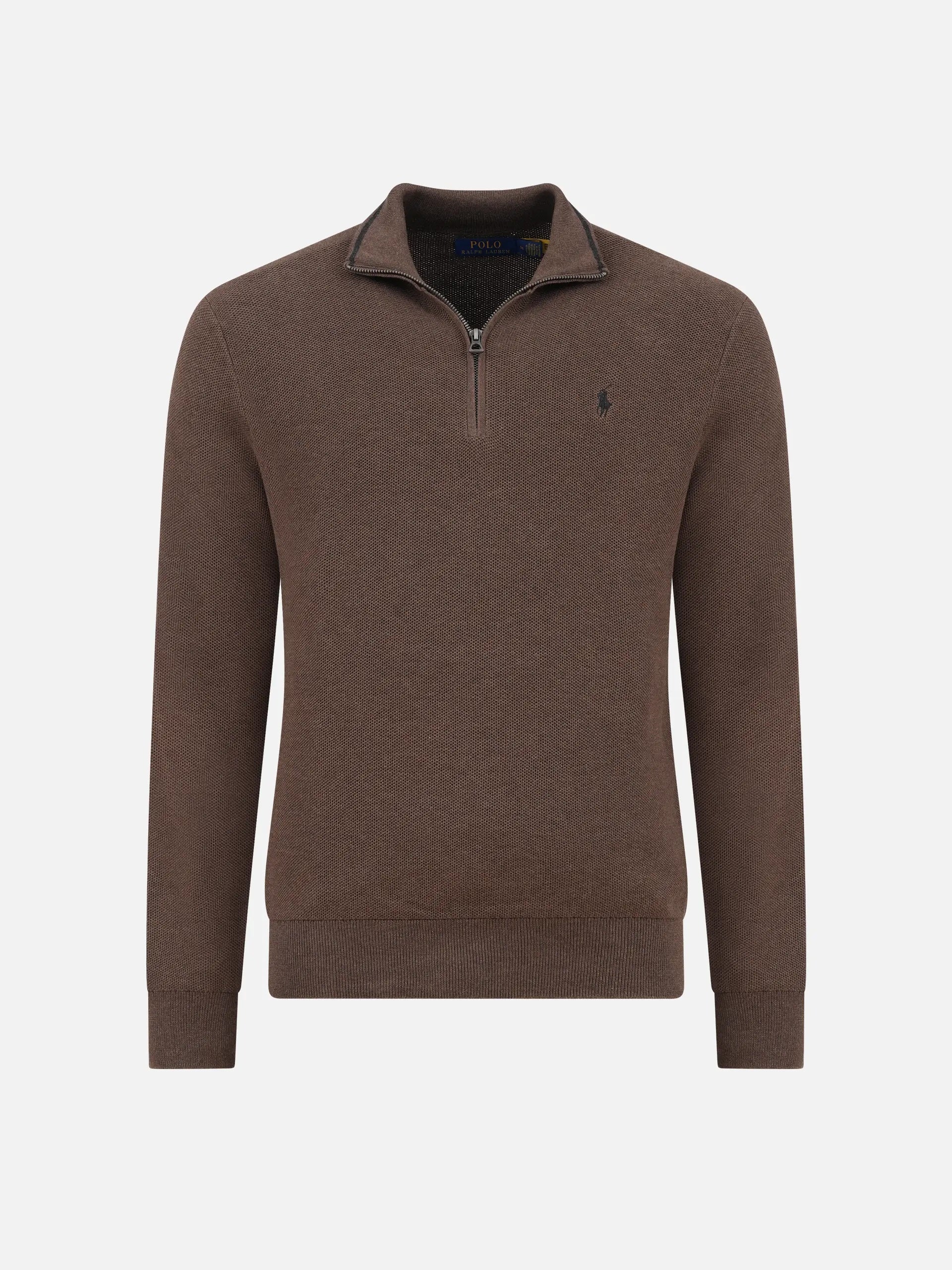 POLO RALPH LAUREN - Quarter zip pullover in cotton piqué for men