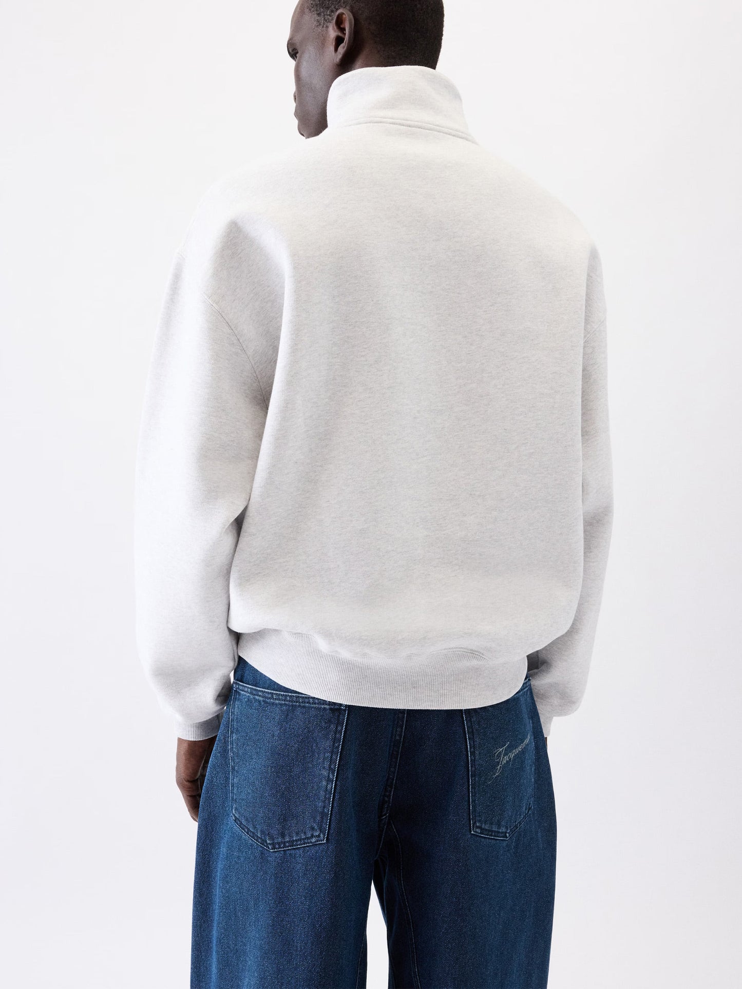 Jacquemus – Half-Zip Sweatshirt Gros Grain für Herren Hellgrau - Light Grey