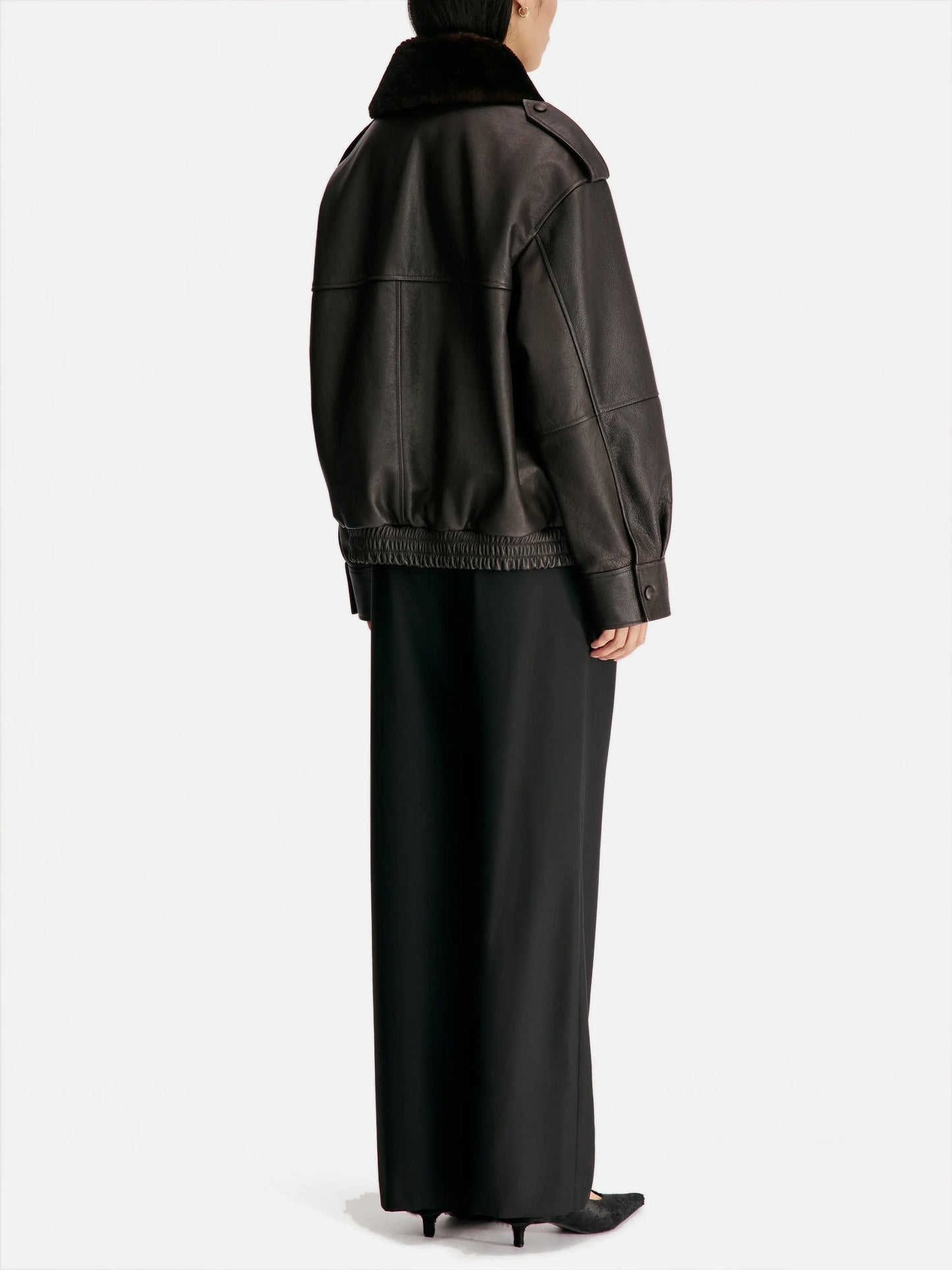 LOULOU DE SAISON - Lederjacke Russo mit Shearling-Kragen für Damen
