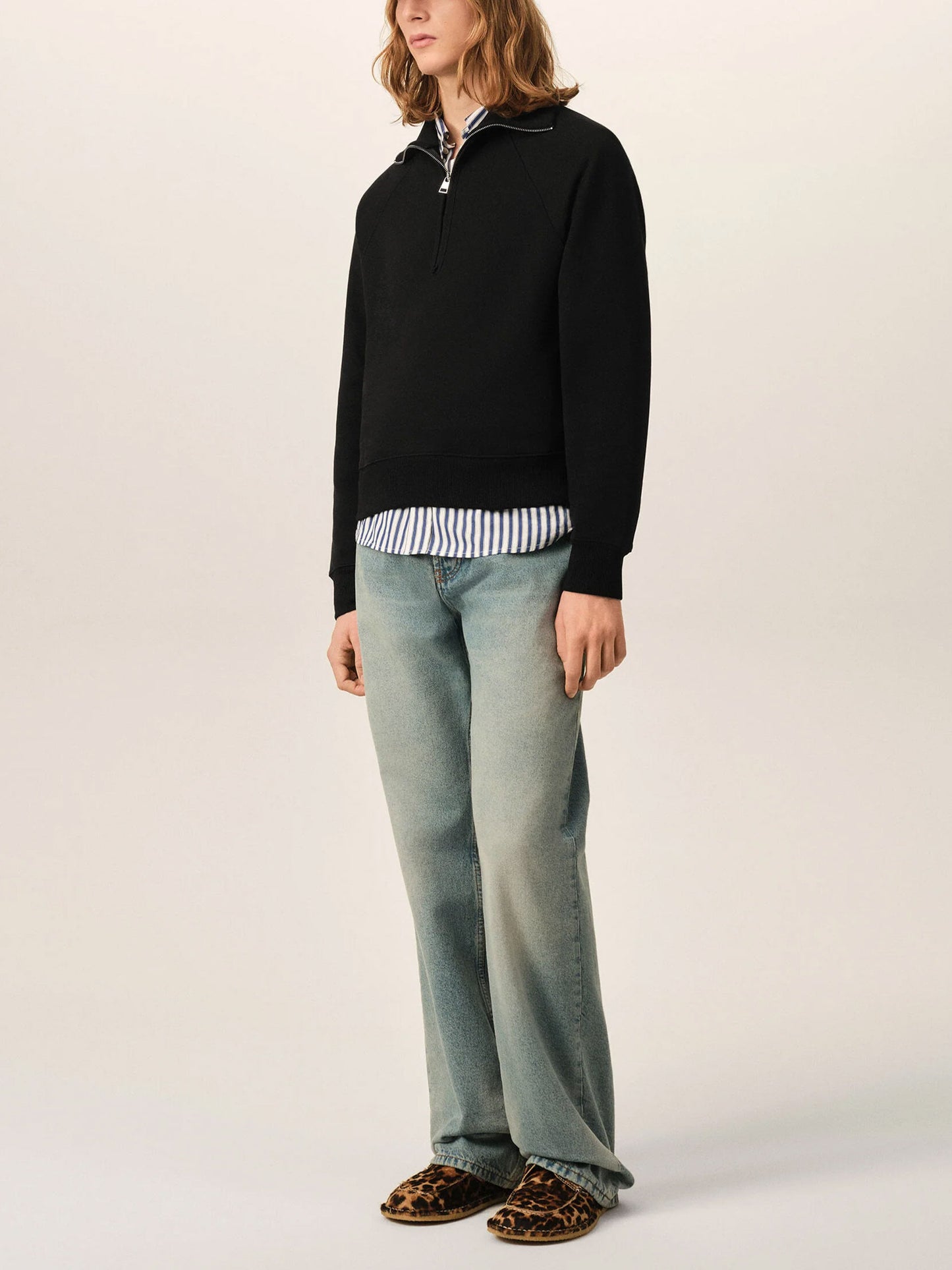 AMI PARIS - Half-Zip Sweatshirt Ami de Coeur für Herren