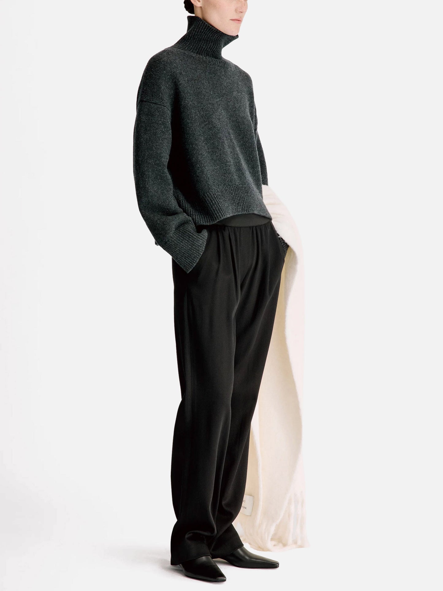 Loulou De Saison – Rollkragenpullover Jonah aus Kaschmir für Damen Dunkelgrau - Dark Grey