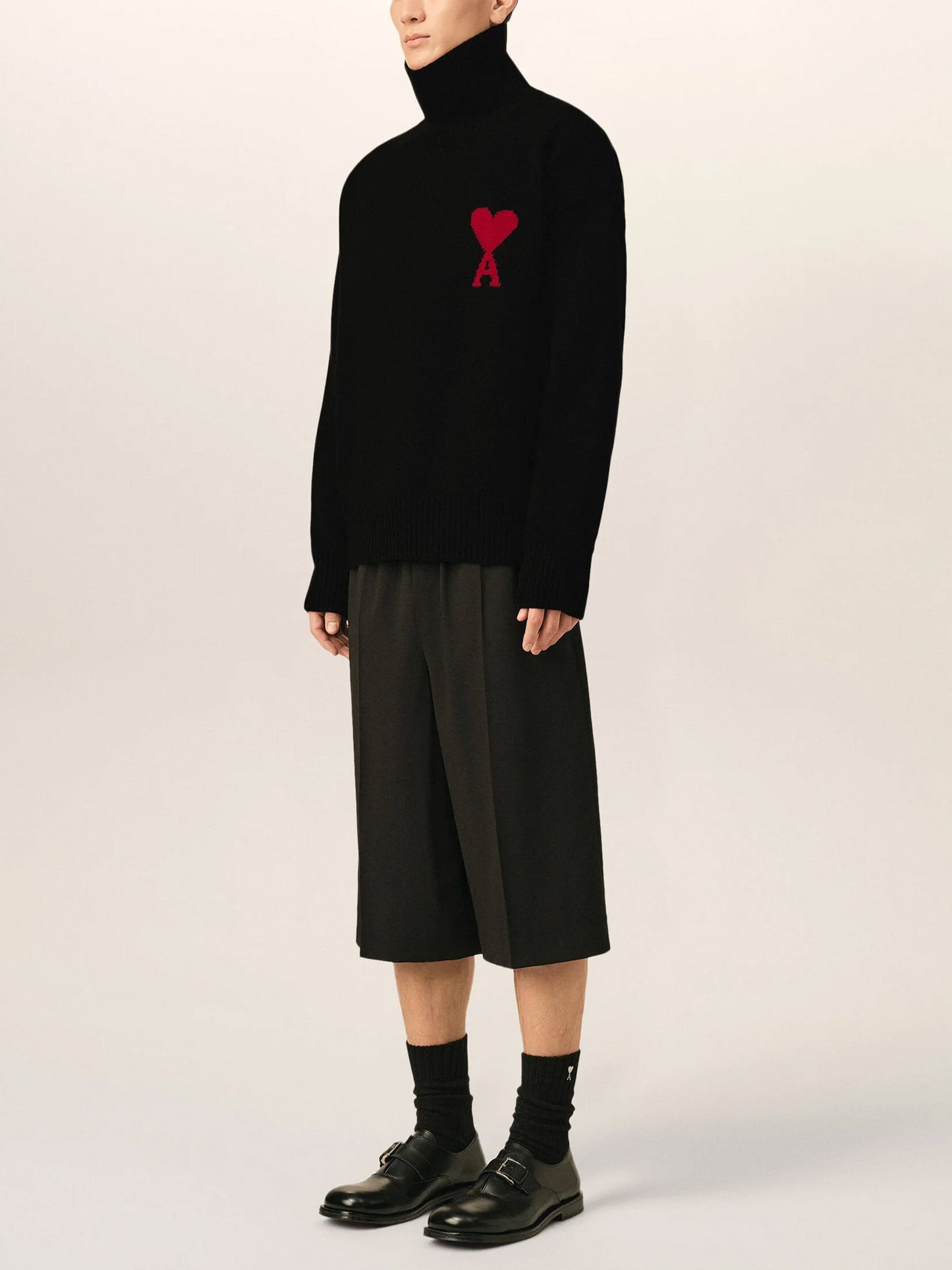 AMI PARIS - Rollkragenpullover Ami De Coeur aus Merinowolle
