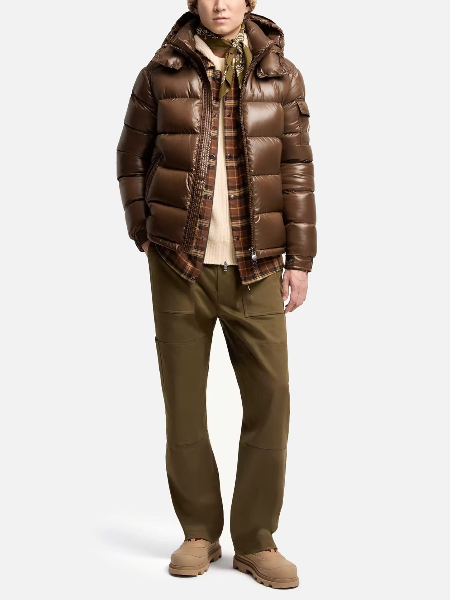 Moncler – Daunenjacke Maya mit Kapuze für Herren Braun - Brown