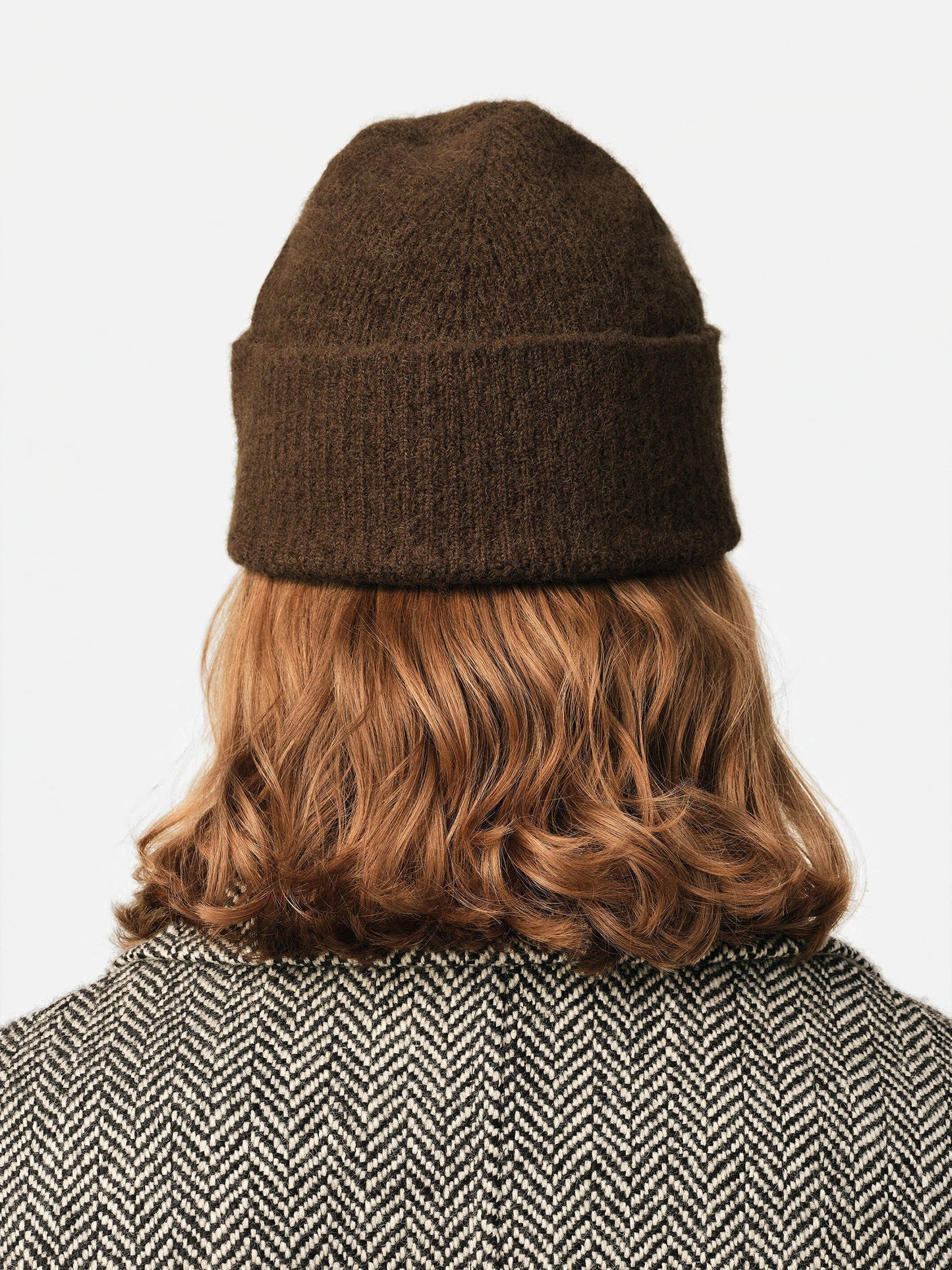 Ami Paris – Beanie Ami De Coeur aus Alpaka-Strick Braun / Weiß - Brown / White