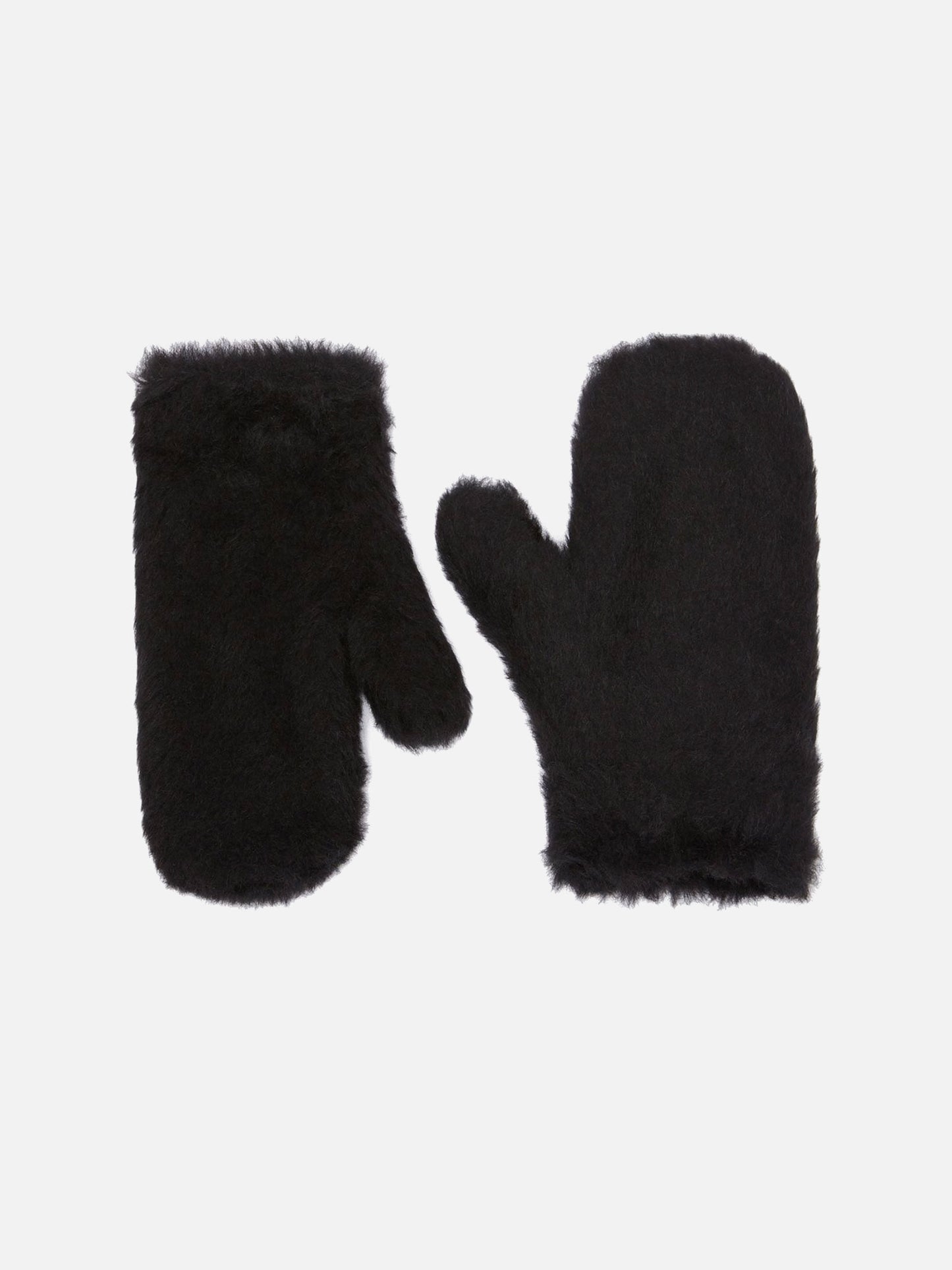 Max Mara – Fäustlinge aus Alpaka-Woll-Teddy für Damen Schwarz - Black