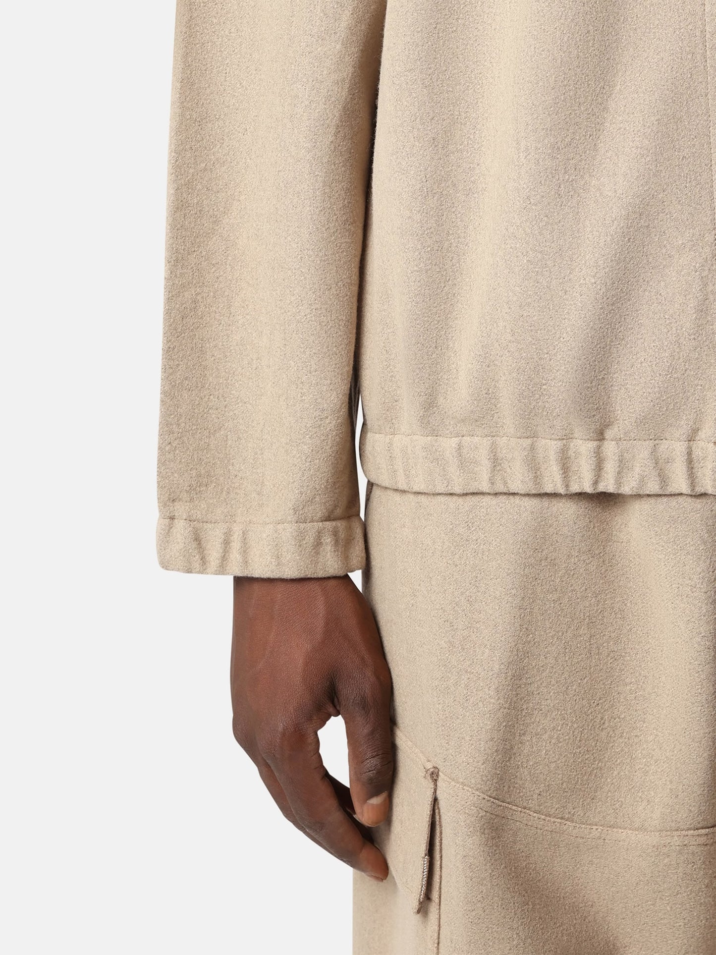 Stone island Hemdjacke aus Woll-Nylon-Flanell für Herren Hellbeige