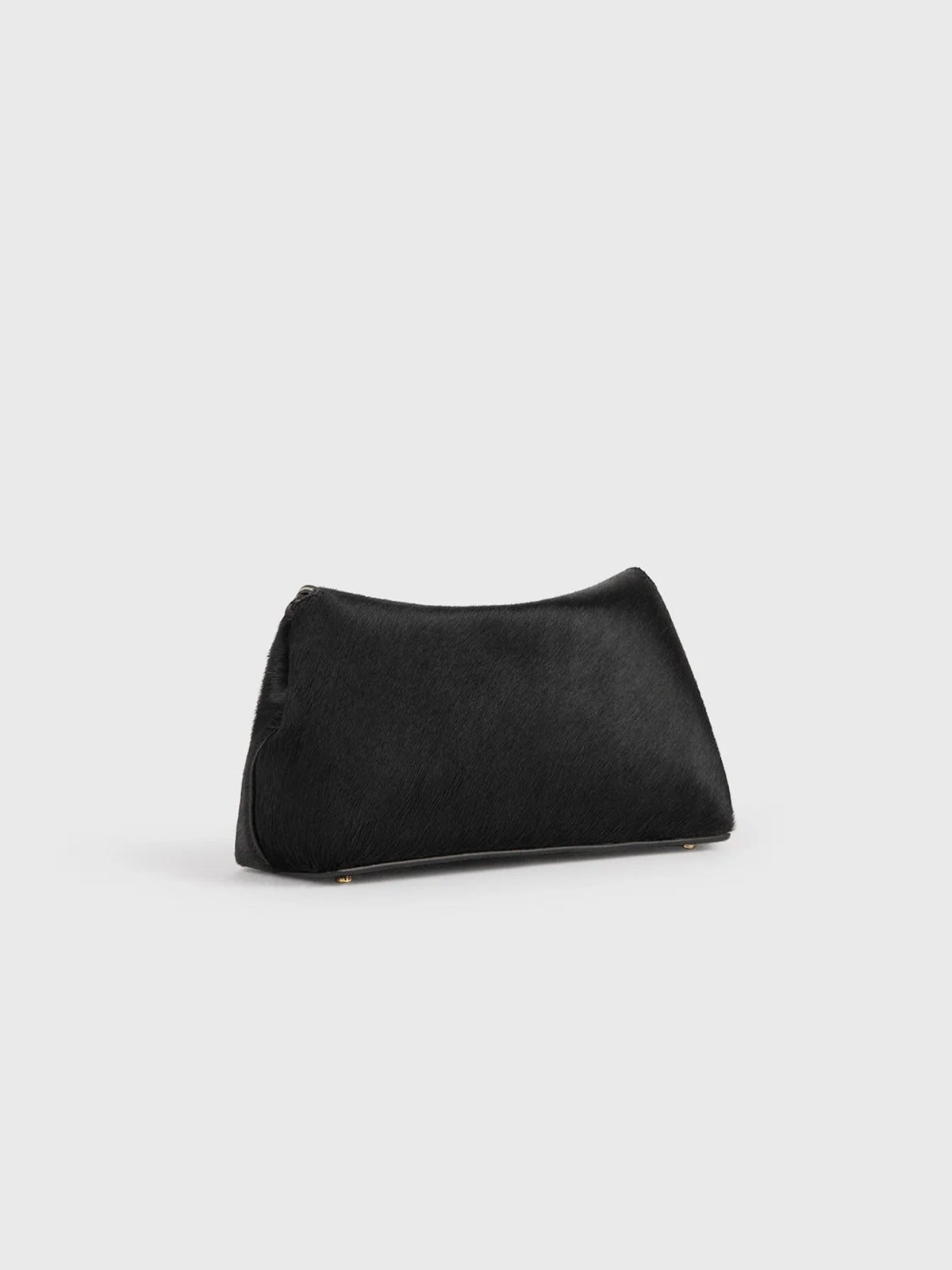 Toteme Clutch T-Lock Mini aus Leder in Pony-Optik Schwarz