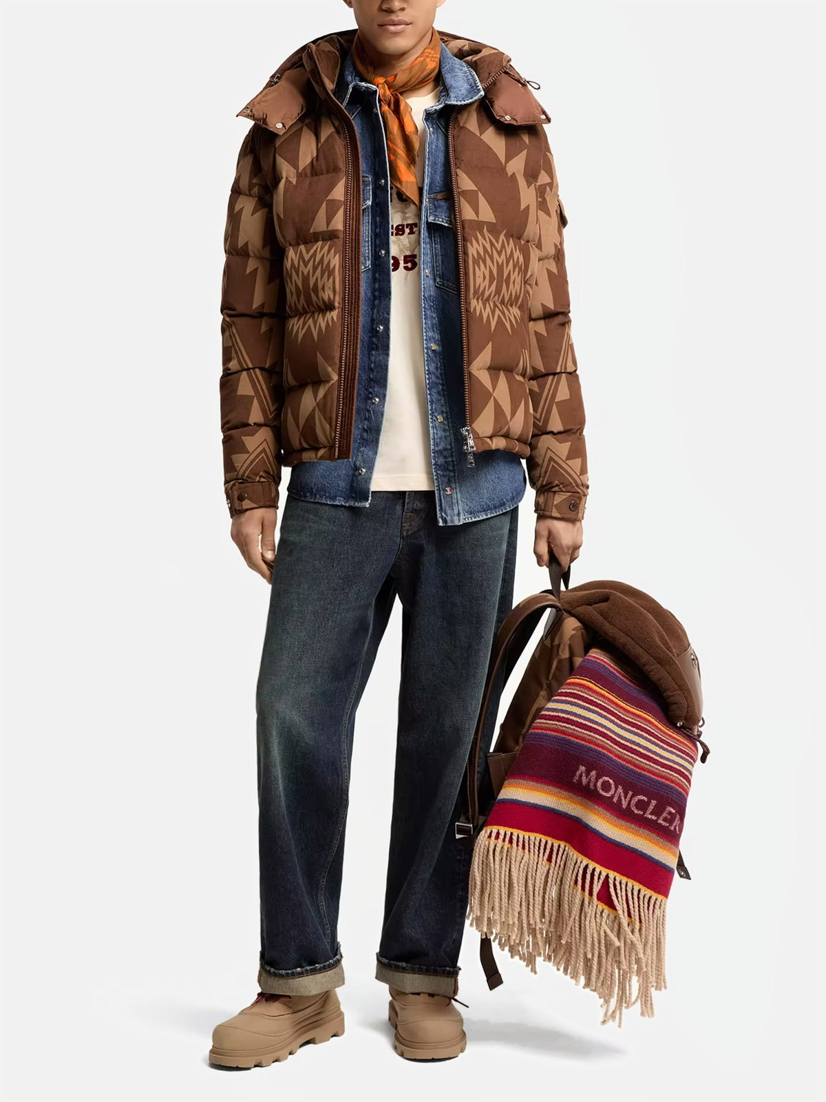 Moncler Straight-Leg Jeans mit Logo-Patch für Herren Dunkelblau