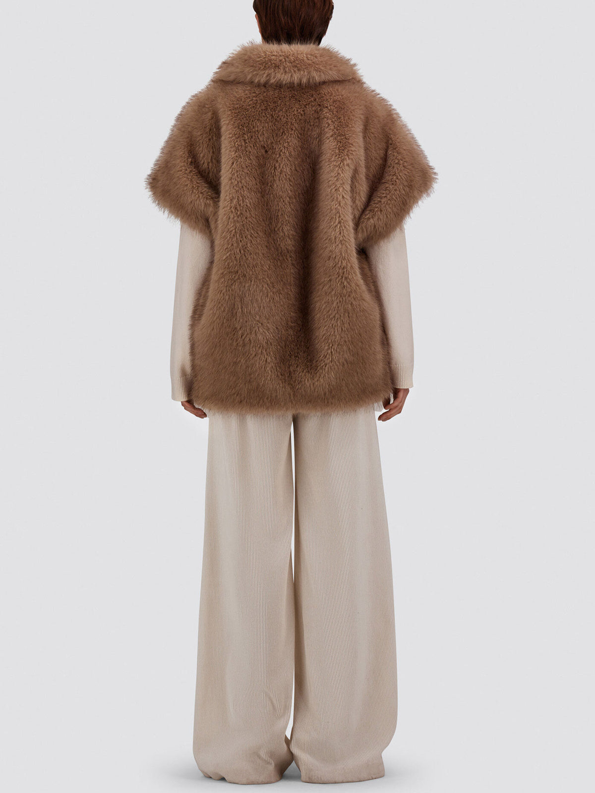 Herno Oversized-Weste aus Kunstpelz für Damen Beige