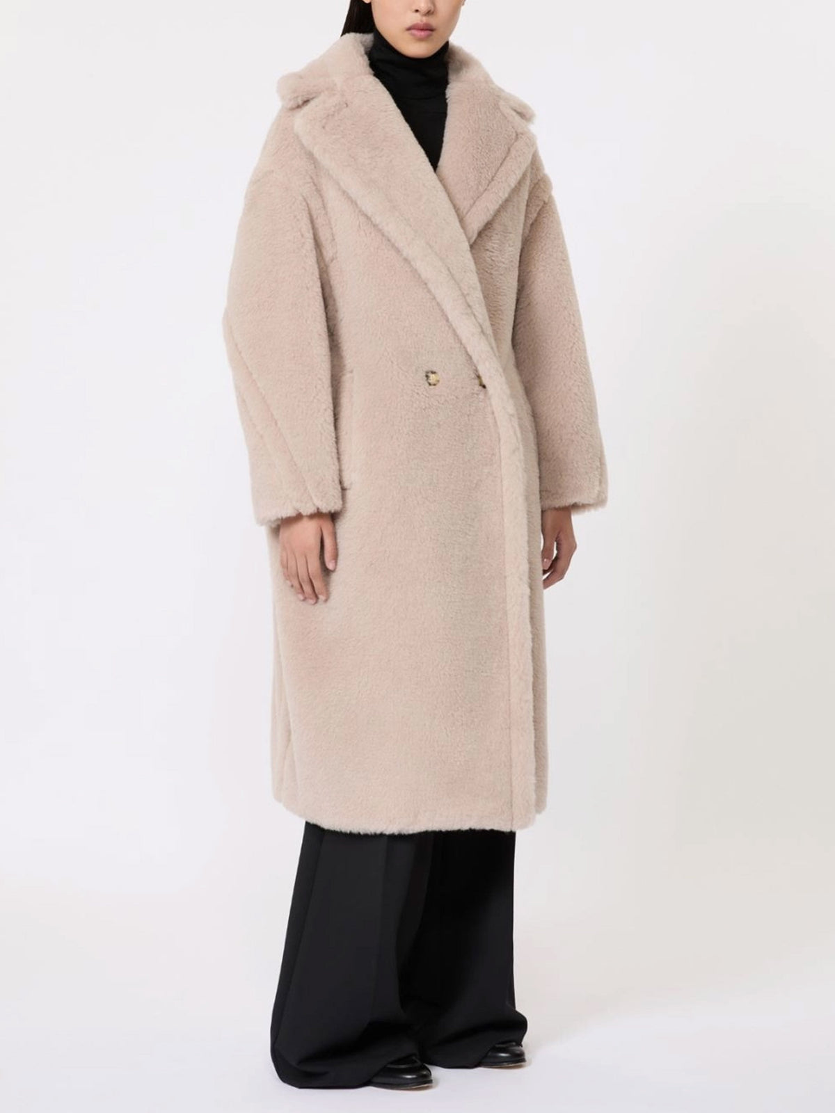 Max Mara – Tedgirl Icon Mantel aus Alpaka-Woll-Teddy für Damen Sand-Beige - Sand Beige