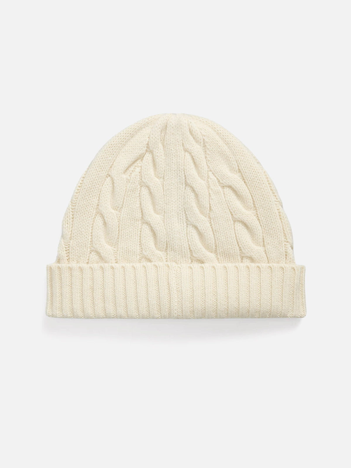 Polo Ralph Lauren – Mütze aus Wolle und Kaschmir mit Zopfmuster Cremeweiß - Cream White
