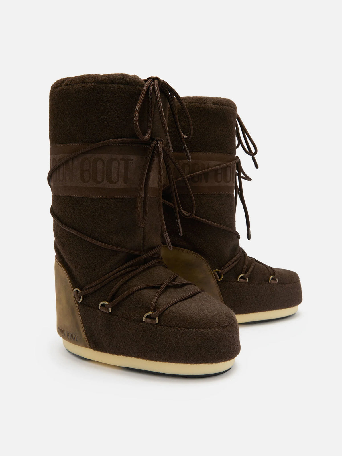 Moon boot Stiefel Icon aus Nubukleder und Filz für Damen Dunkelbraun