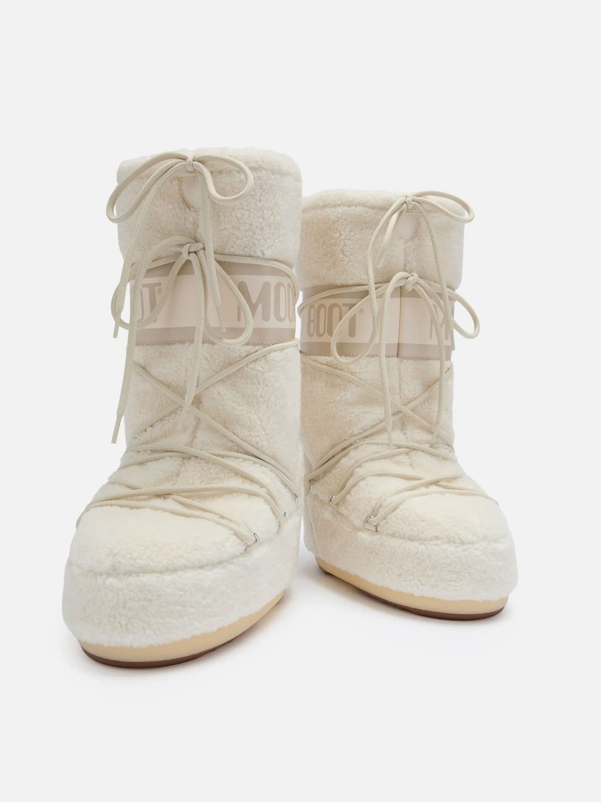 Moon boot Stiefel Icon aus Fleece für Damen Cremeweiß