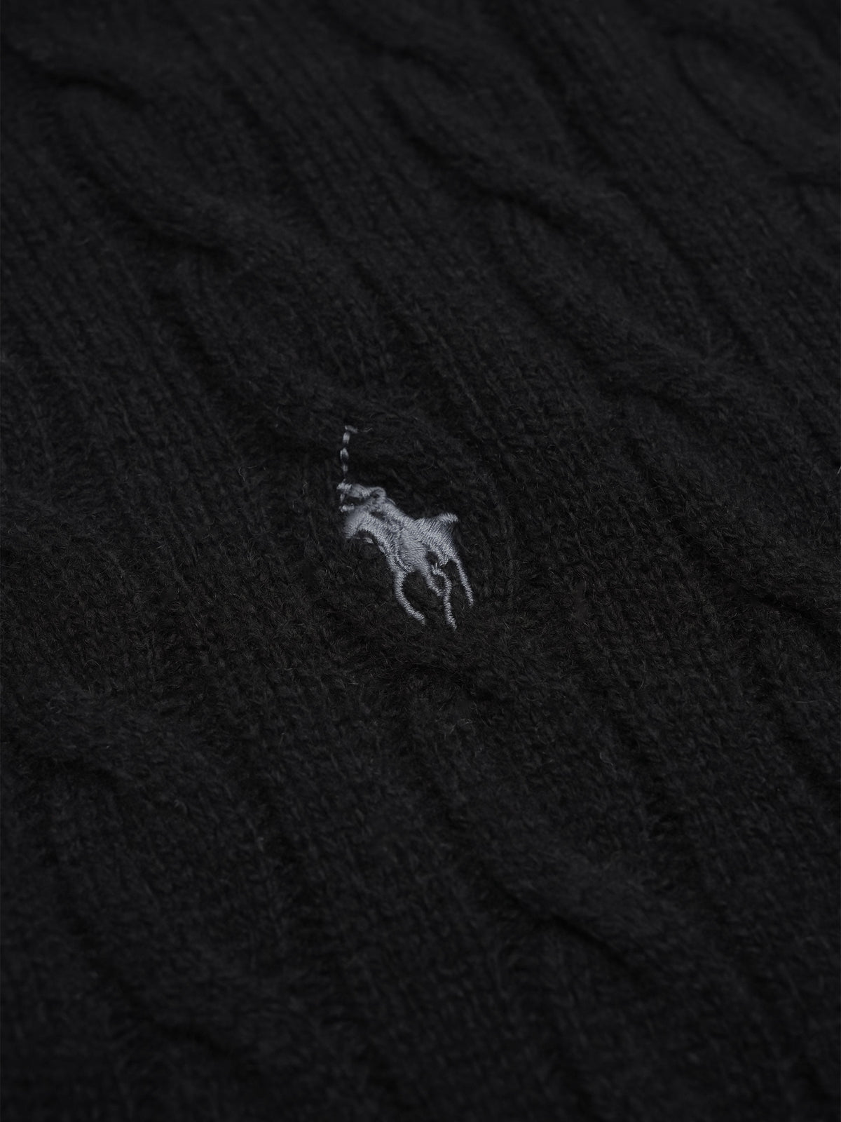 Polo Ralph Lauren – Quarter-Zip-Pullover mit Zopfmuster für Herren Schwarz - Black