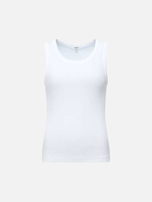 AGOLDE - Geripptes Poppy Tank Top Weiss – White