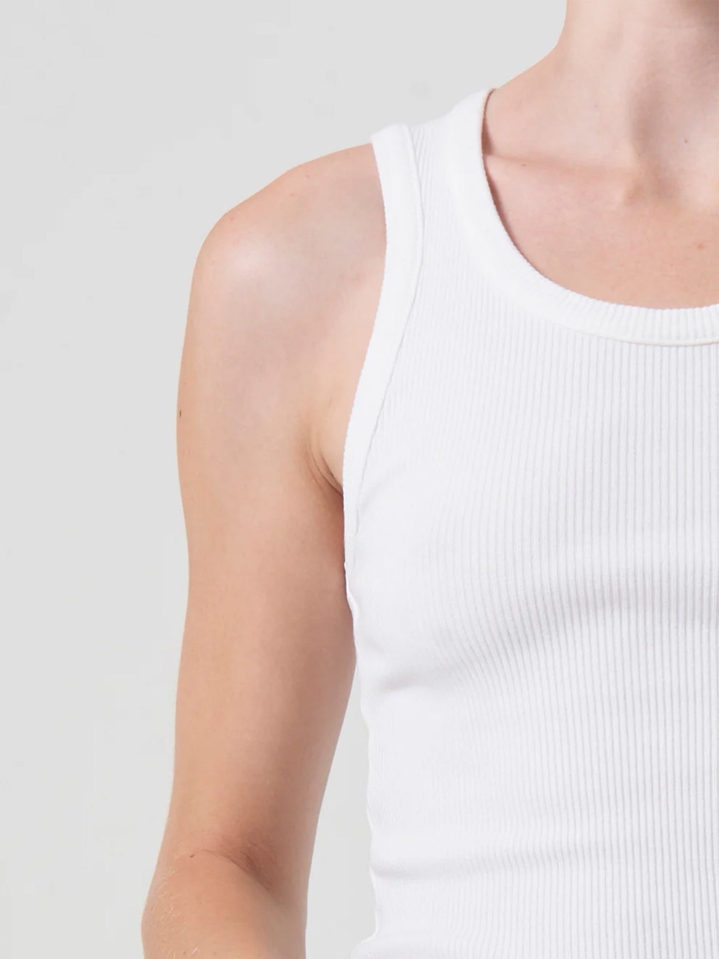 AGOLDE - Geripptes Poppy Tank Top Weiss – White