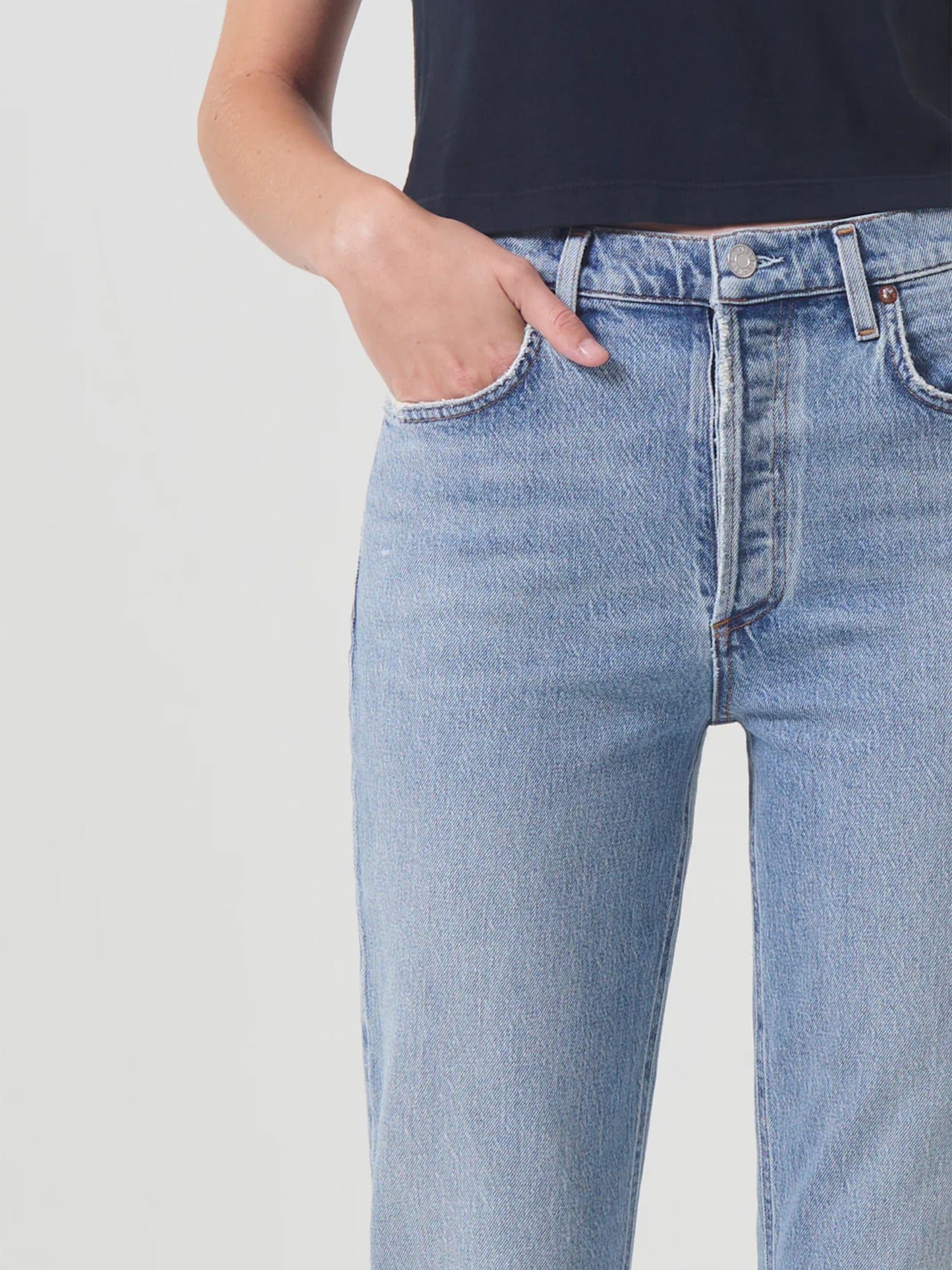 AGOLDE - Riley High Rise Jeans mit verkürztem Bein