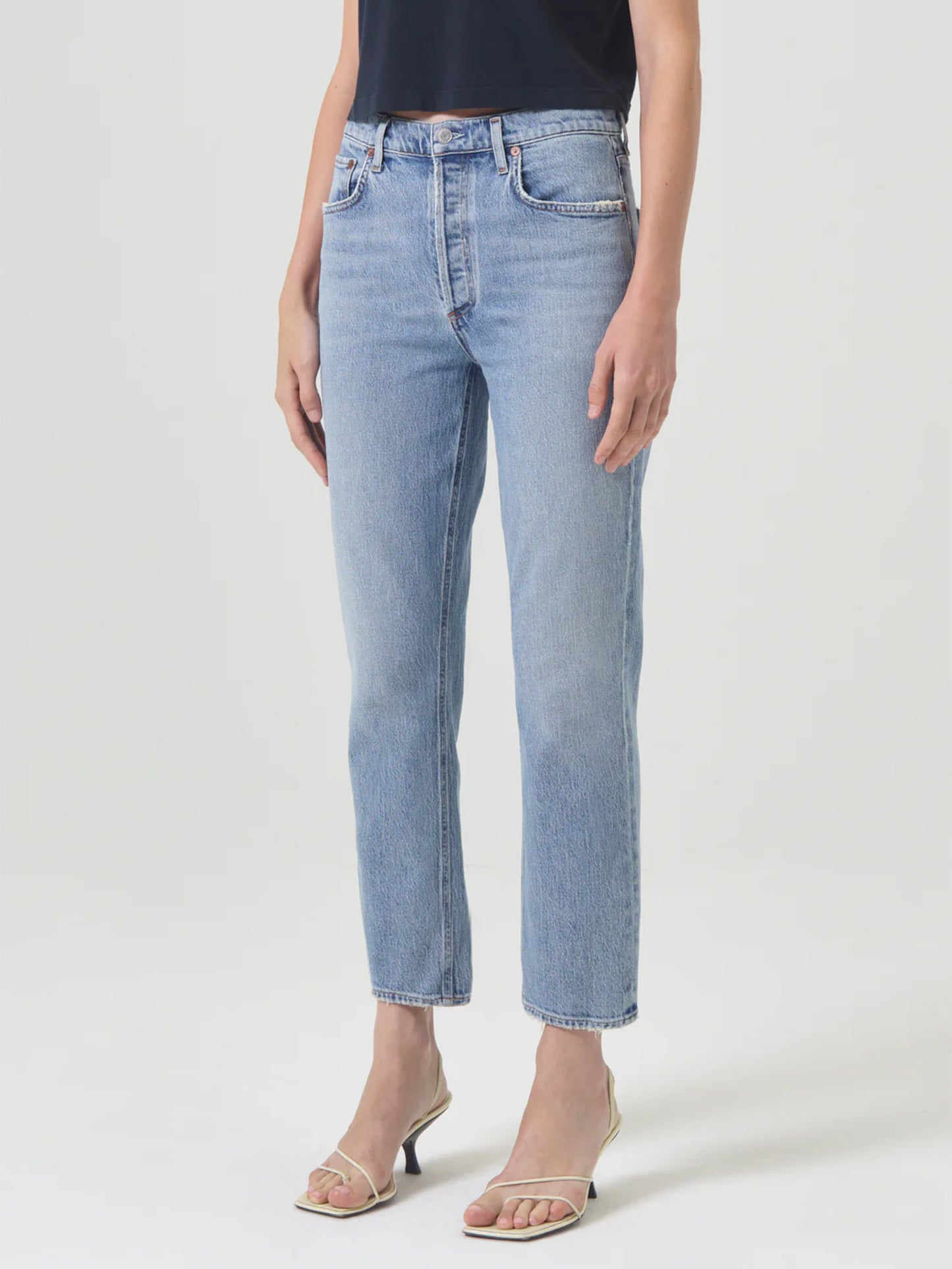 AGOLDE - Riley High Rise Jeans mit verkürztem Bein