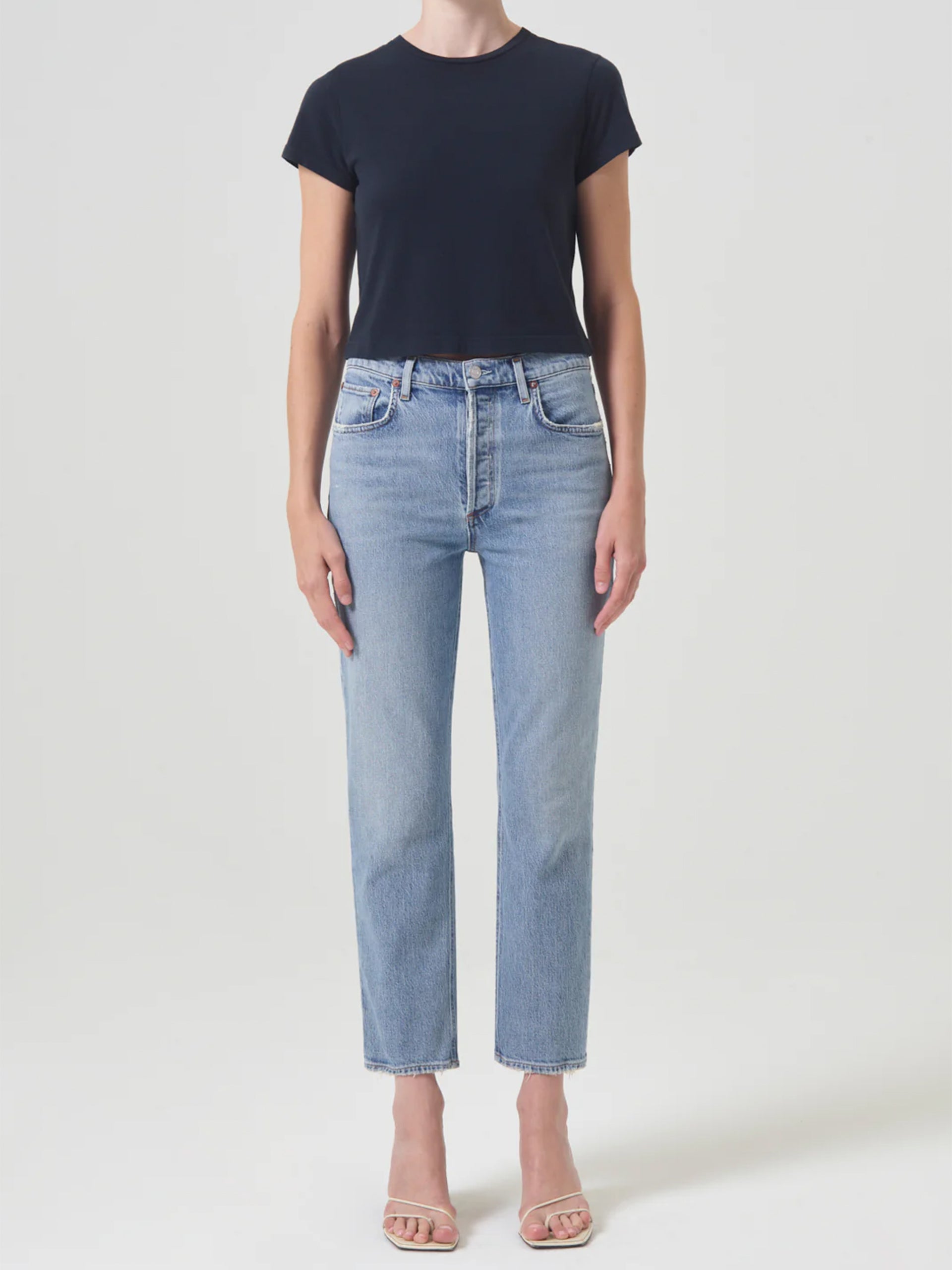 AGOLDE - Riley High Rise Jeans mit verkürztem Bein