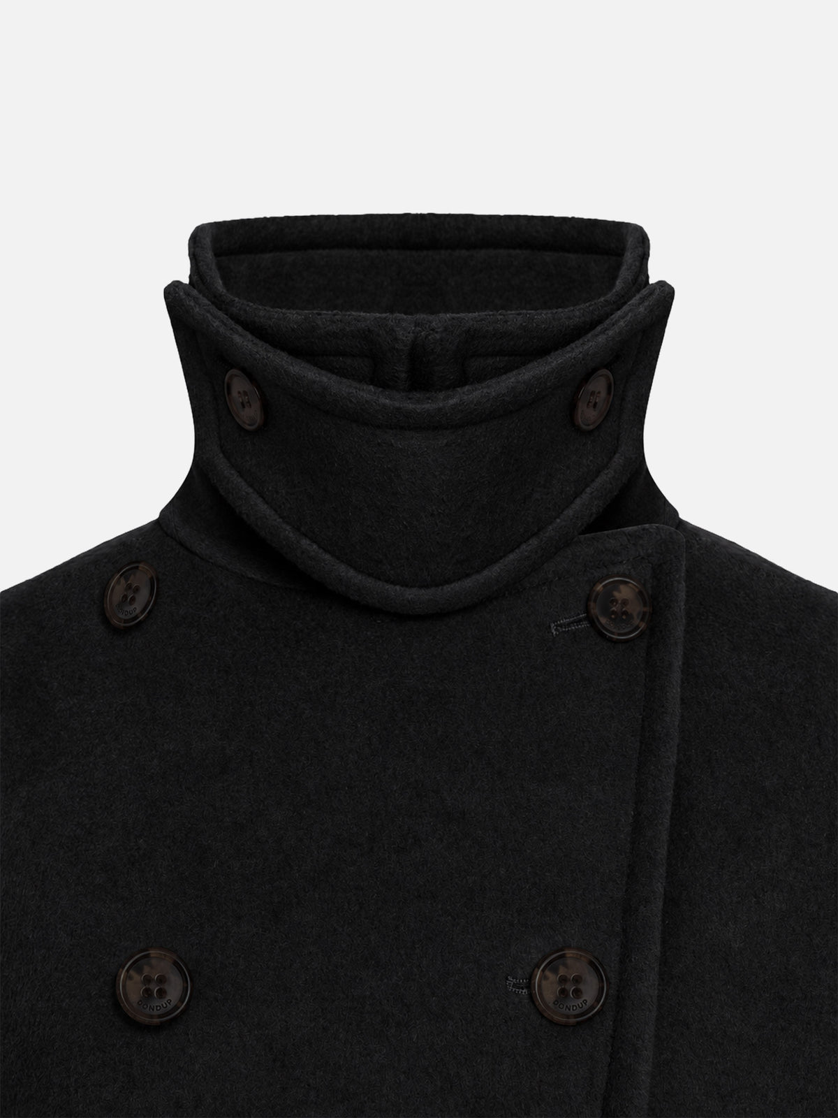 Dondup Oversized-Peacoat aus Wollmix für Damen Schwarz