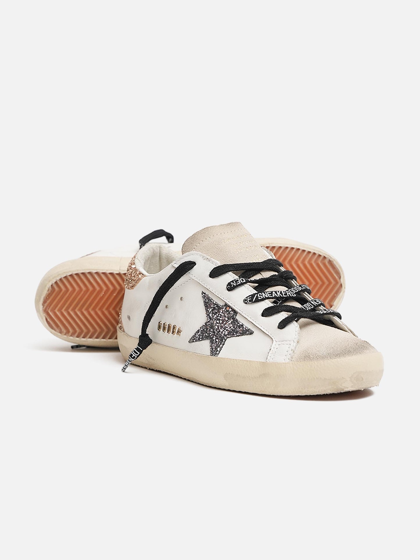 GOLDEN GOOSE - Sneakers Super-Star aus Leder mit Glitter für Damen