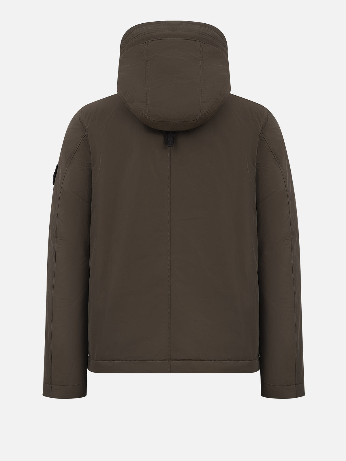Stone island Gepolsterte Kapuzenjacke aus Micro-Twill für Herren Oliv-Grau