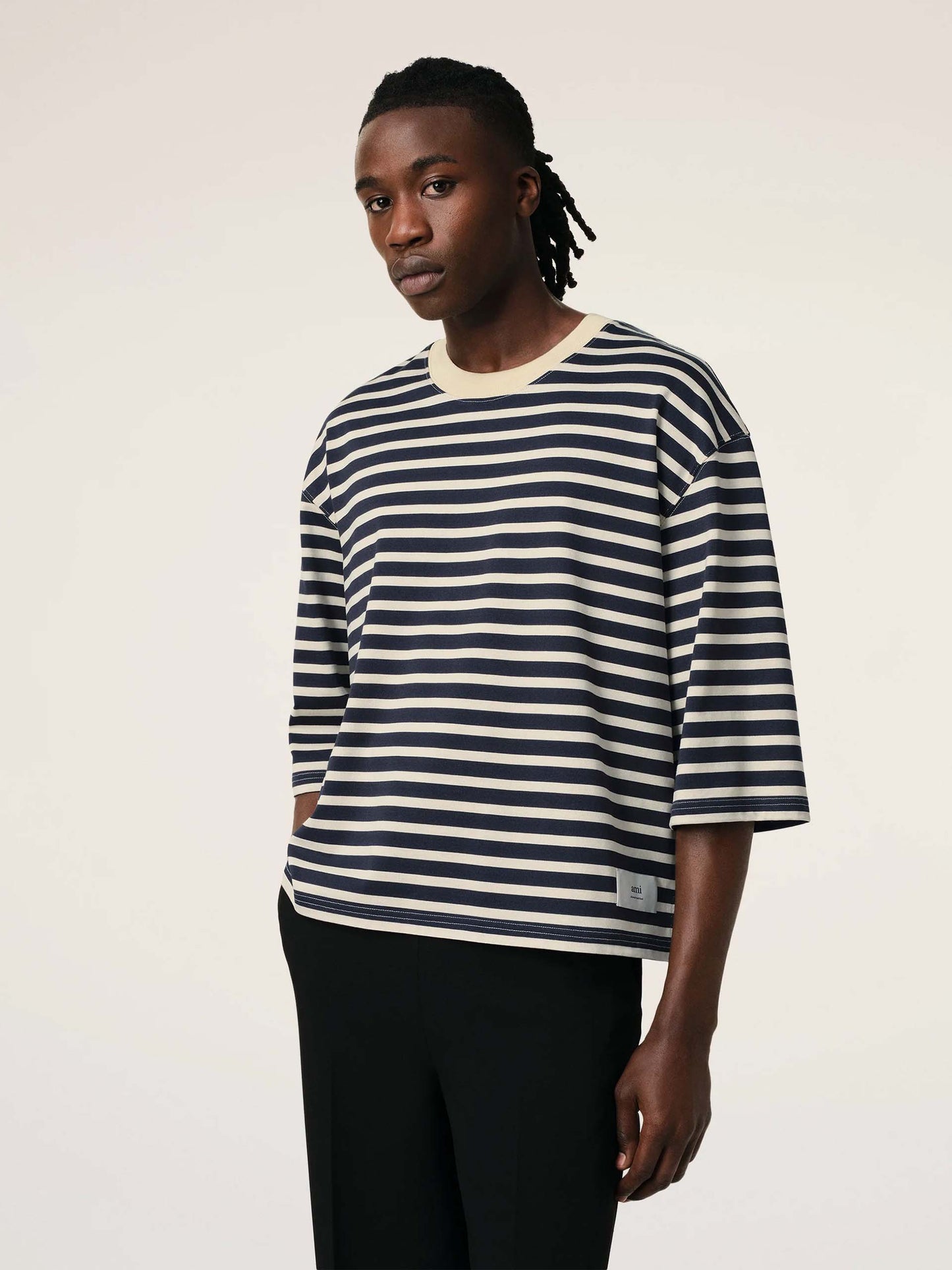 AMI PARIS - Oversized-T-Shirt mit Streifen aus Baumwolle