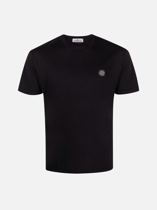 STONE ISLAND - T-Shirt mit Kompass-Patch Schwarz – Black