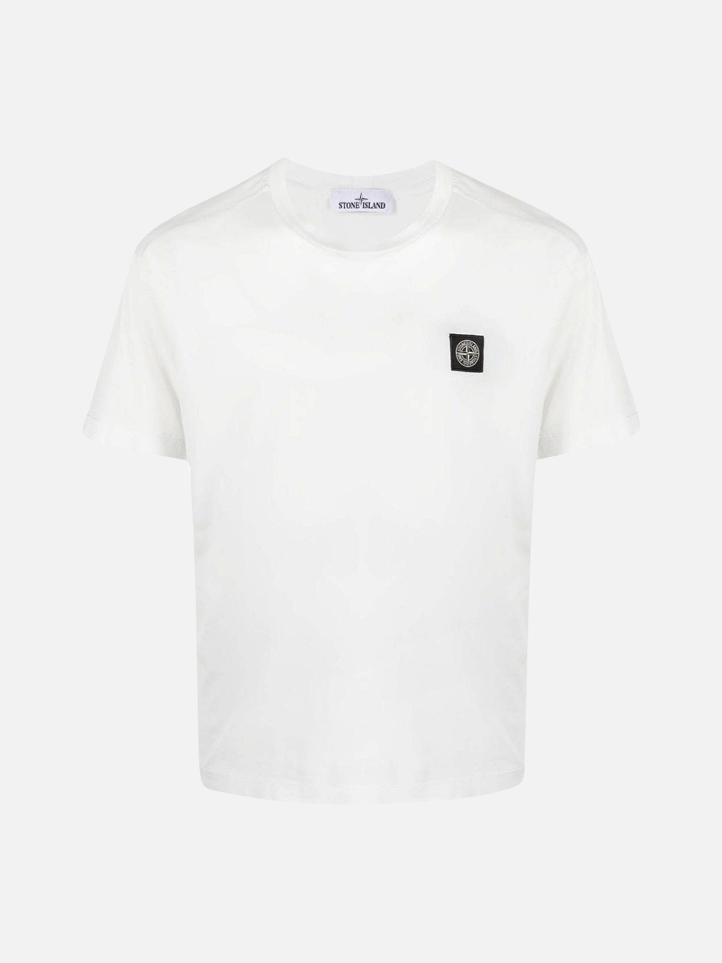 STONE ISLAND - T-Shirt mit Kompass-Patch Weiss – White