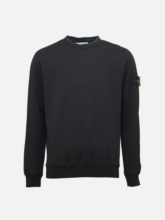 STONE ISLAND - Rundhals-Sweatshirt mit Logo-Patch Schwarz – Black