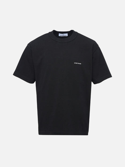 Stone Island - T-Shirt mit Logo-Applikation Schwarz – Black