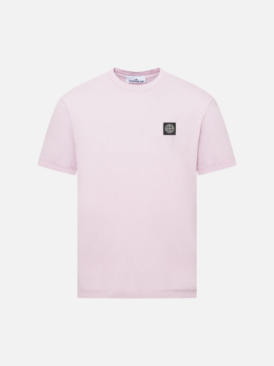 STONE ISLAND - T-Shirt mit Kompass-Patch Rosa – Pink