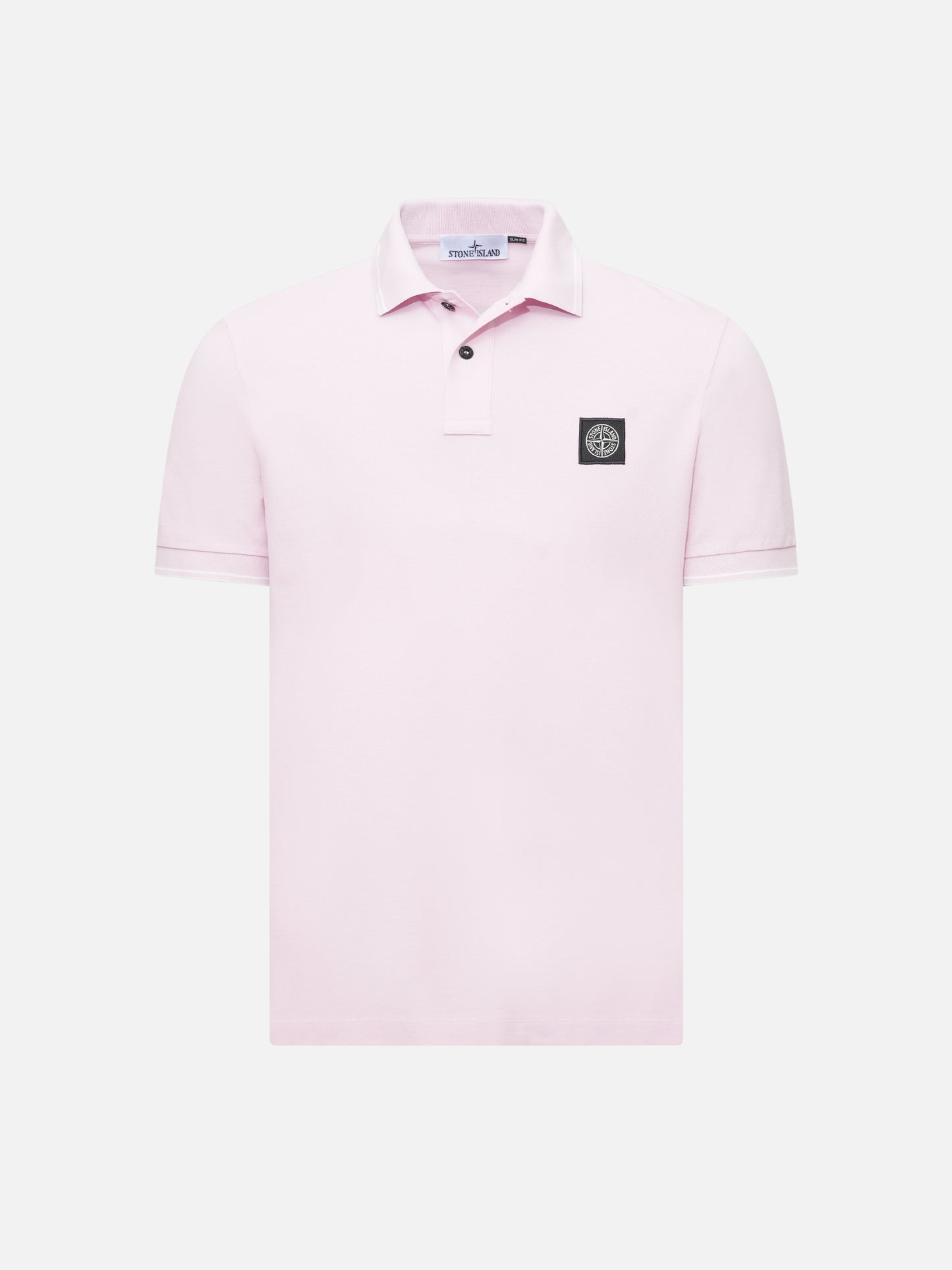 STONE ISLAND - Poloshirt mit Kompass-Patch Rosa – Pink