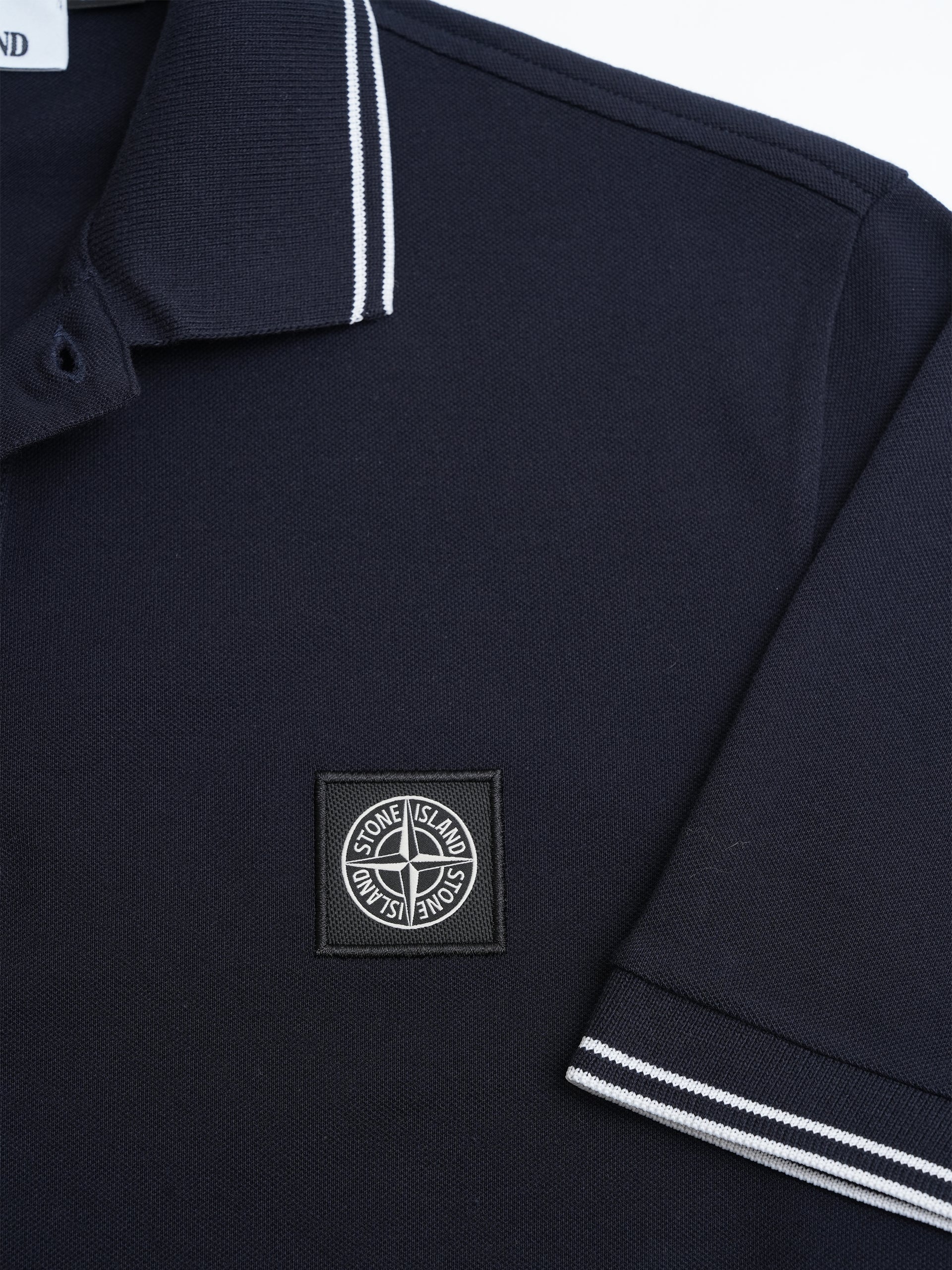 STONE ISLAND - Poloshirt mit Kompass-Patch Dunkelblau – Dark blue