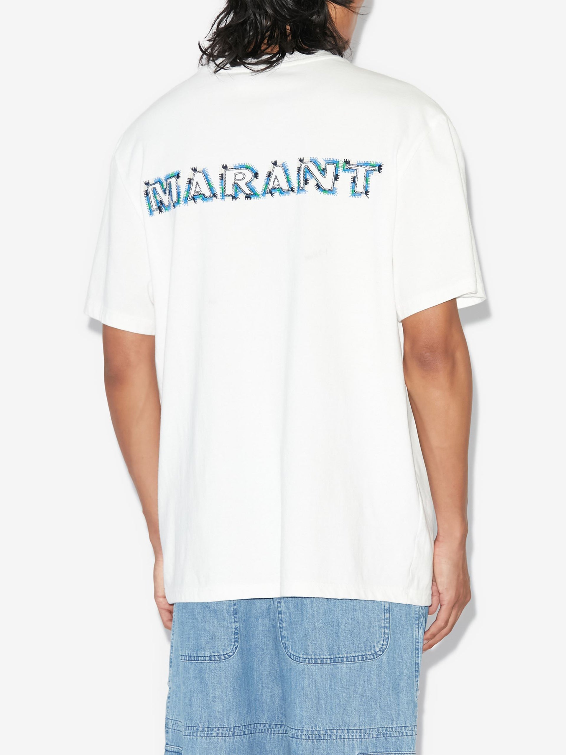 MARANT - Hugo T-Shirt mit Logo-Stickerei Weiss - White