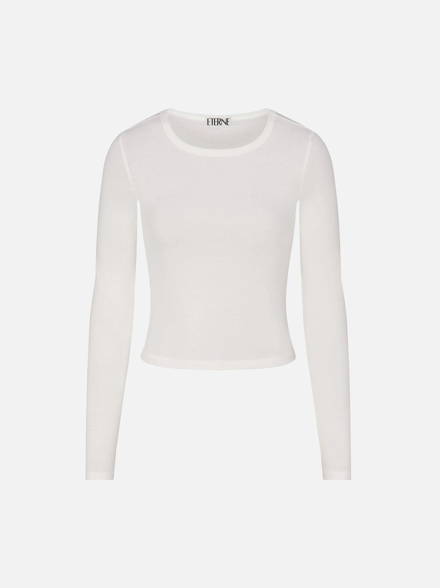 ETERNE - Langärmliges Cropped T-Shirt Ivory