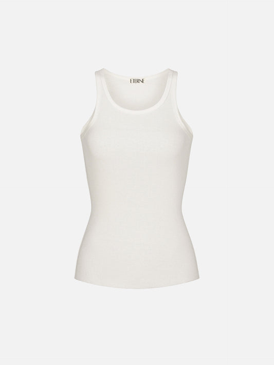 ETERNE - Tank Top aus Rippstoff Ivory