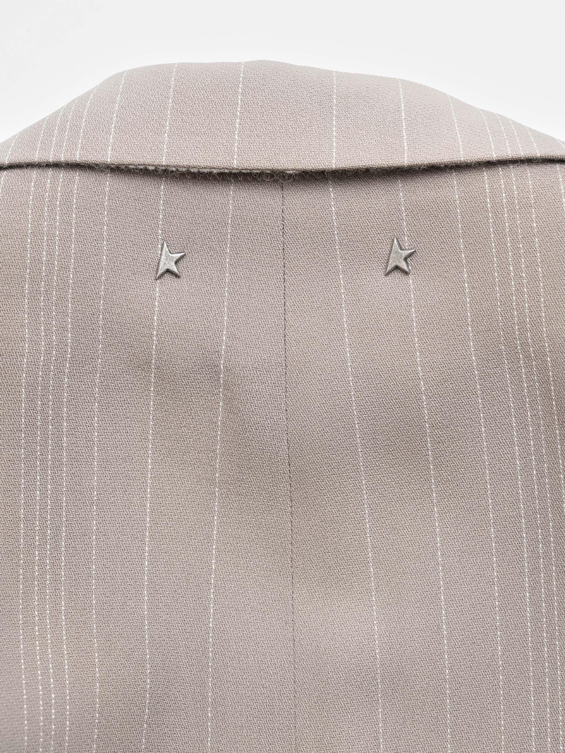 GOLDEN GOOSE - Einreihiger Nadelstreifen-Blazer für Damen Hellgrau
