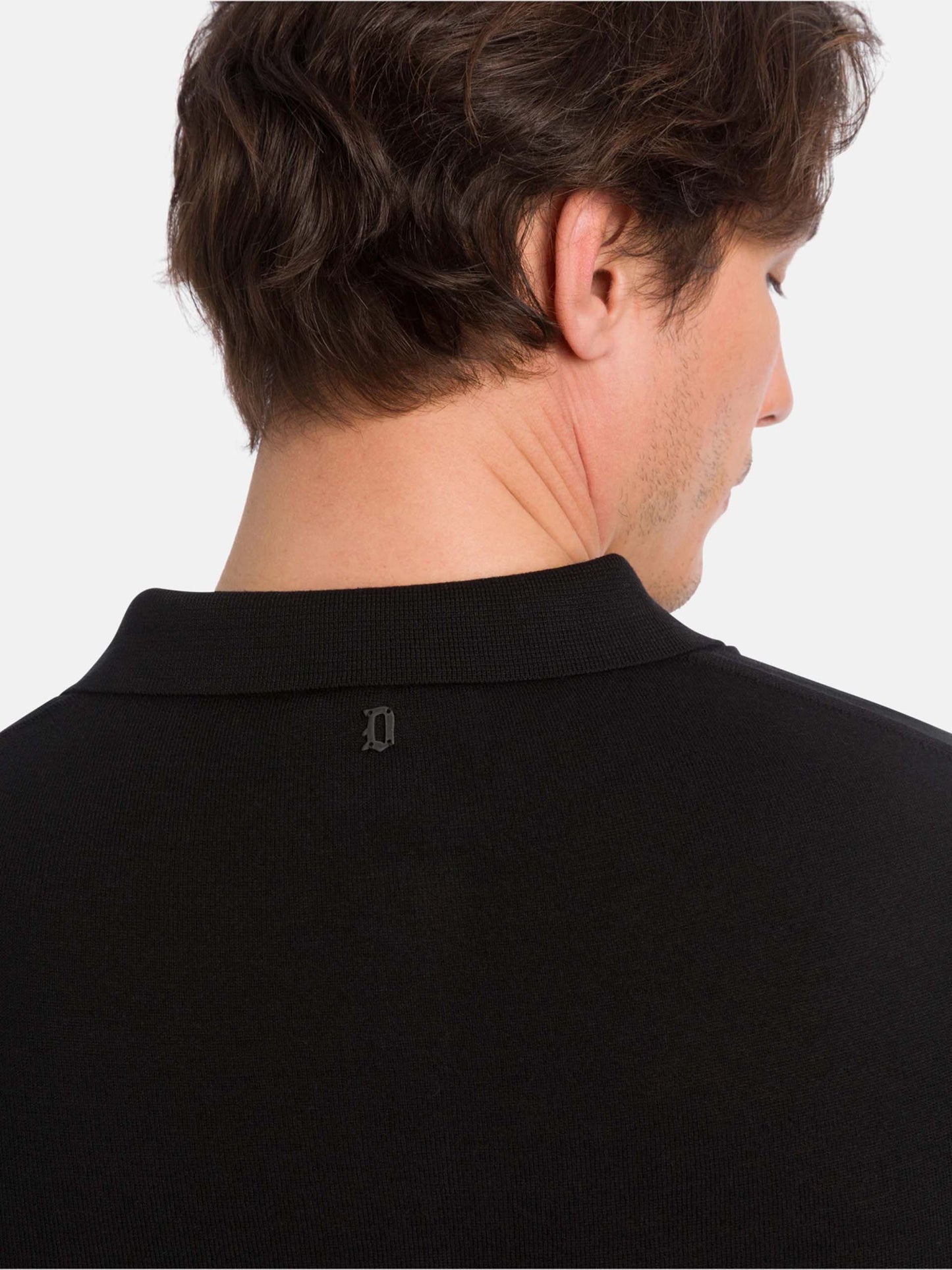 DONDUP - Strickpolo aus Seiden-Mix für Herren Schwarz - Black